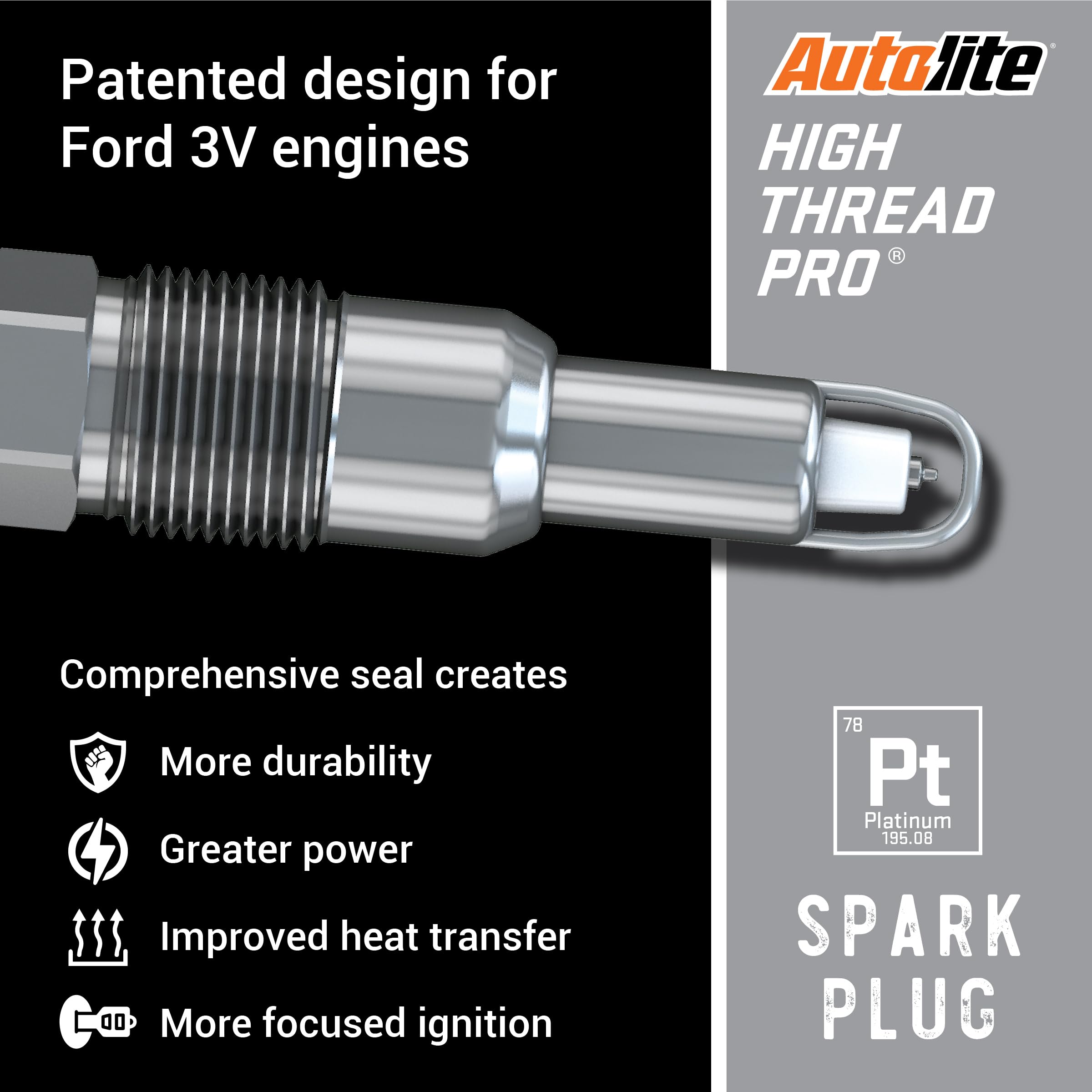 Autolite Ht15 Platinum High Thread Spark Plug, Pack Of 1