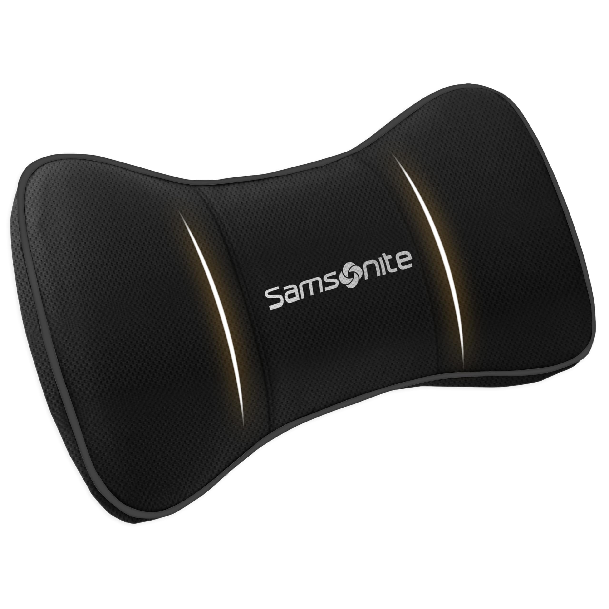 SAMSONITE Travel Neck Pillow - Memory Foam Car Seat Headrest Cushion, Ergonomic Neck Support for Driving, Adjustable Strap, Comf