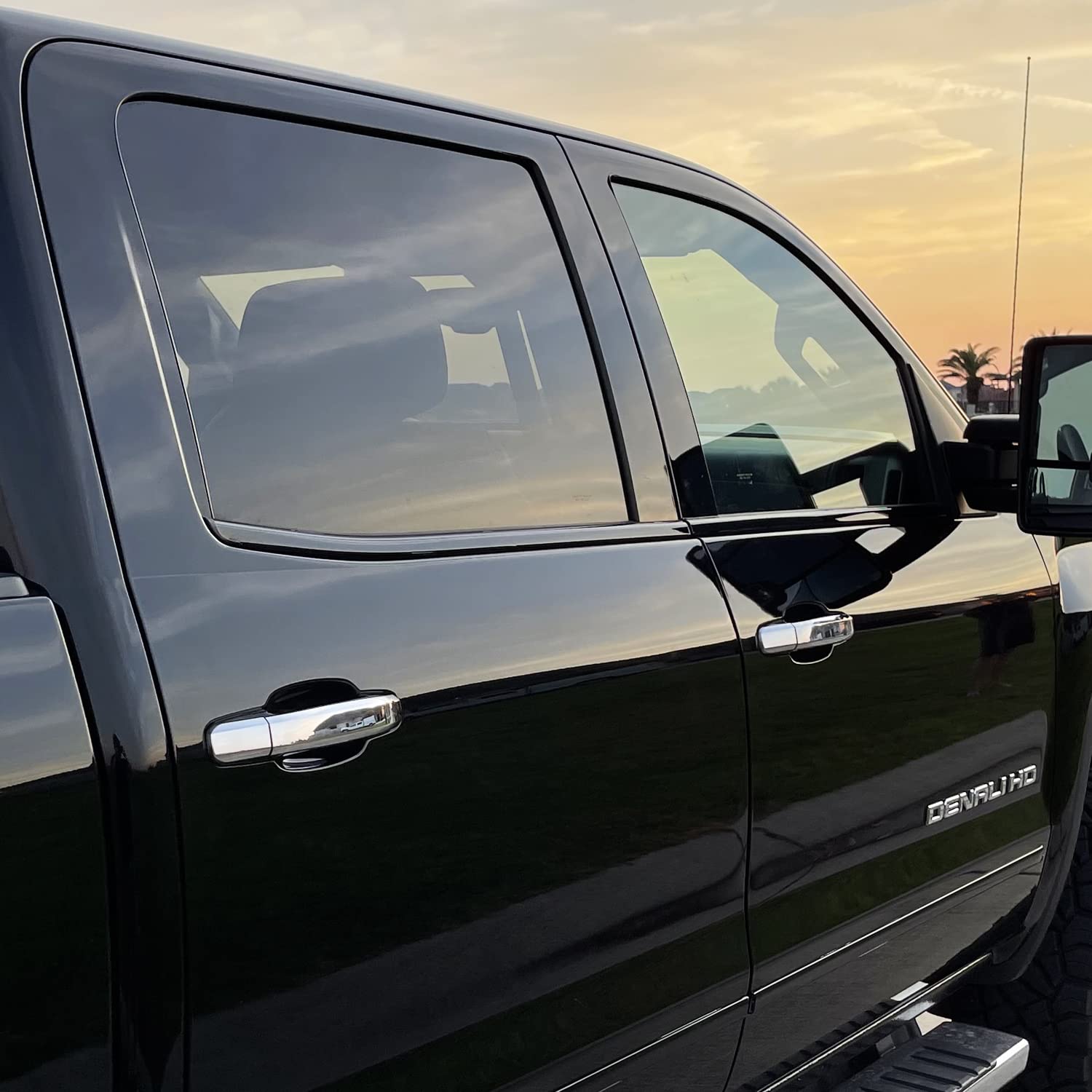 SlickMod Chrome Delete Blackout Vinyl Overlay for 2014-2019 GMC Sierra Window Trim, Gloss Black, 1. Window Trim