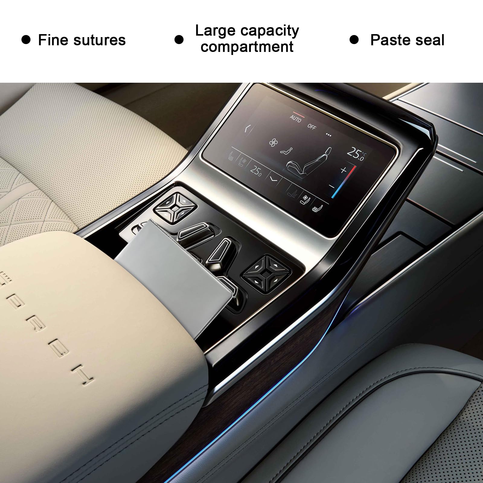 Ziciner 4PCS Car Registration and Insurance Holder, 5.2''   4.7'' Leather Auto Glove Box Organizer with Closure, Essential Car D