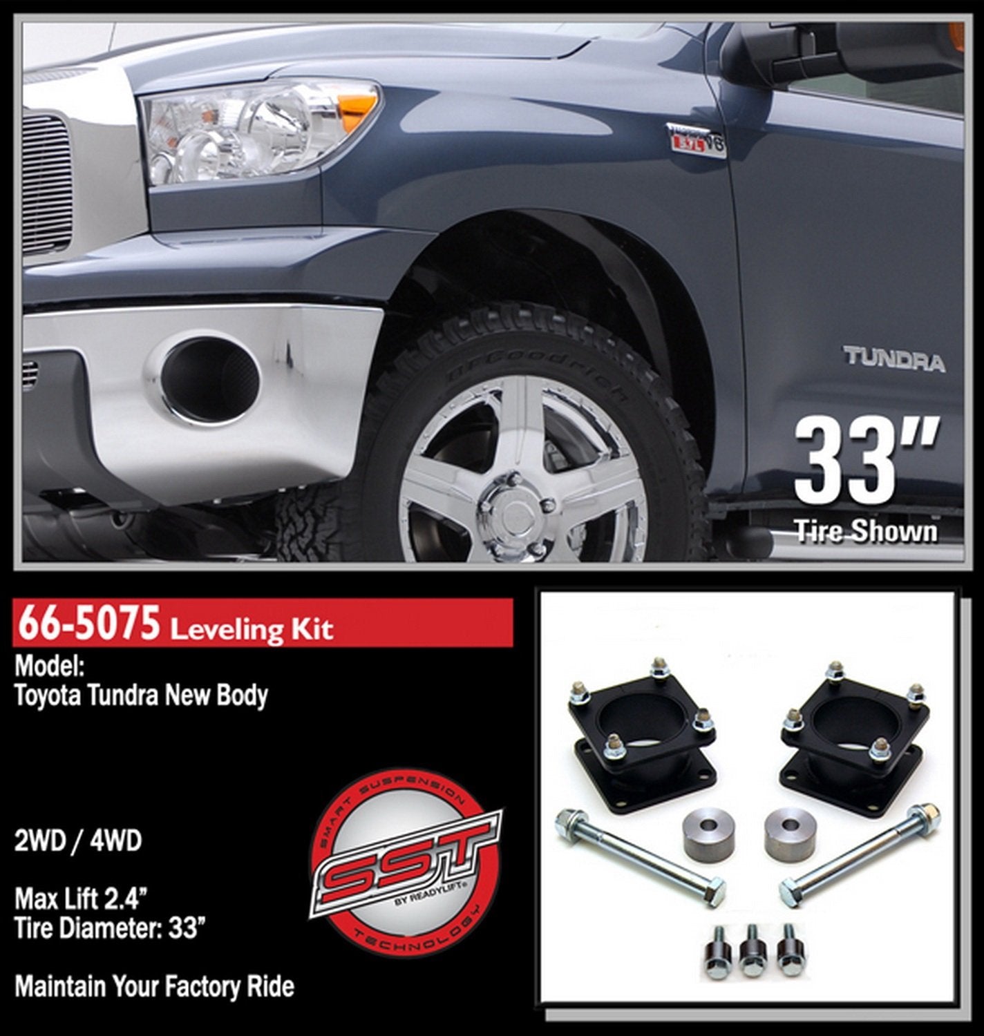 Readylift 66-5075 Toyota Tundra Front Leveling Suspension - Strut Extension