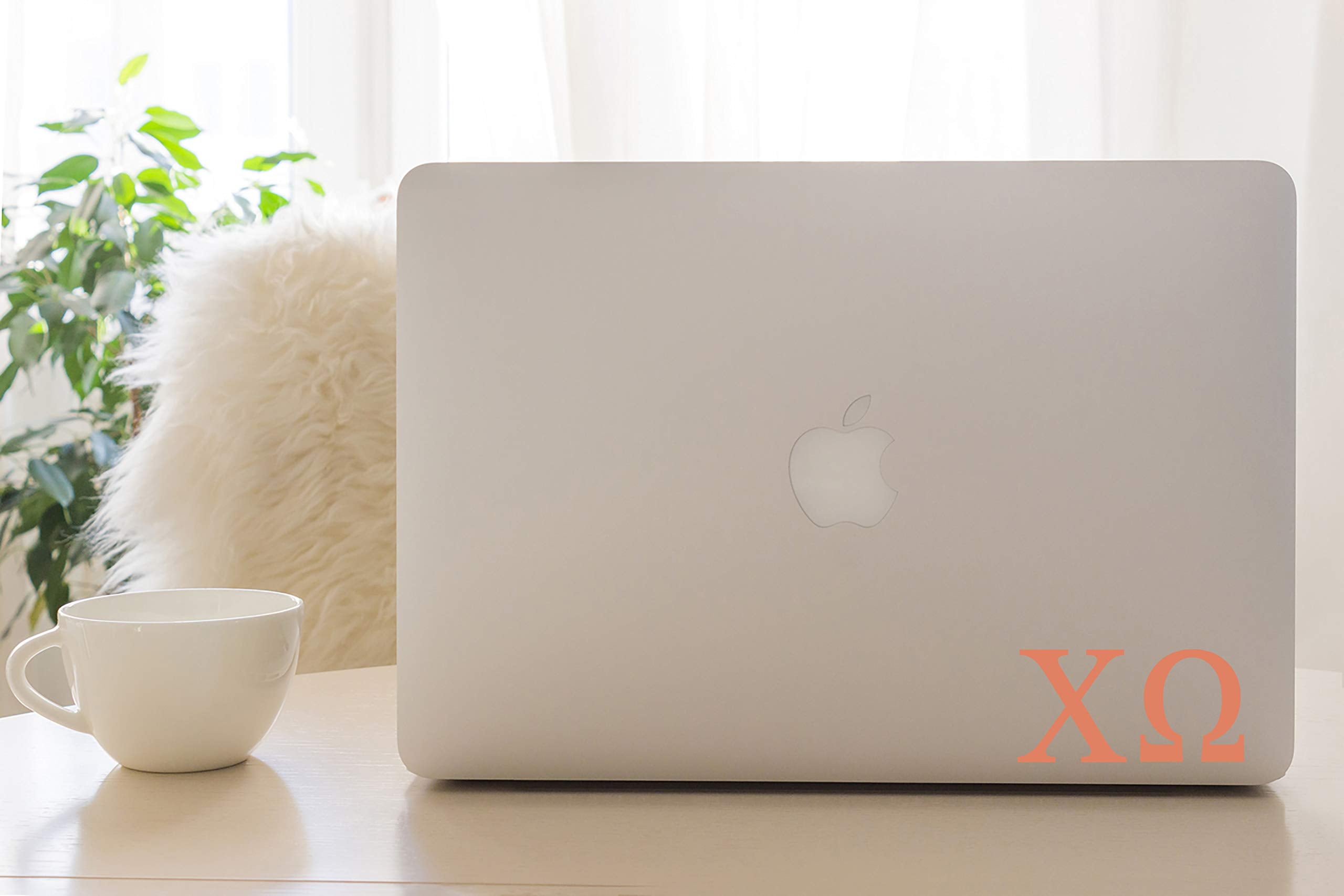 Pro-Graphx Chi Omega Greek Sorority Sticker Decal, 2.5 Inches Tall, Coral
