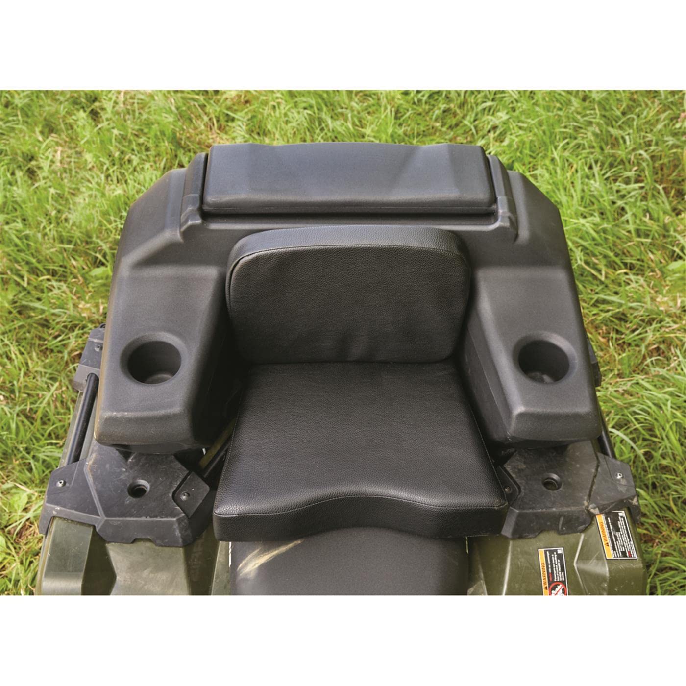 Guide Gear ATV Lounger Seat - Large Cushion, Storage Box, Helmet Holder, Black Polyethylene