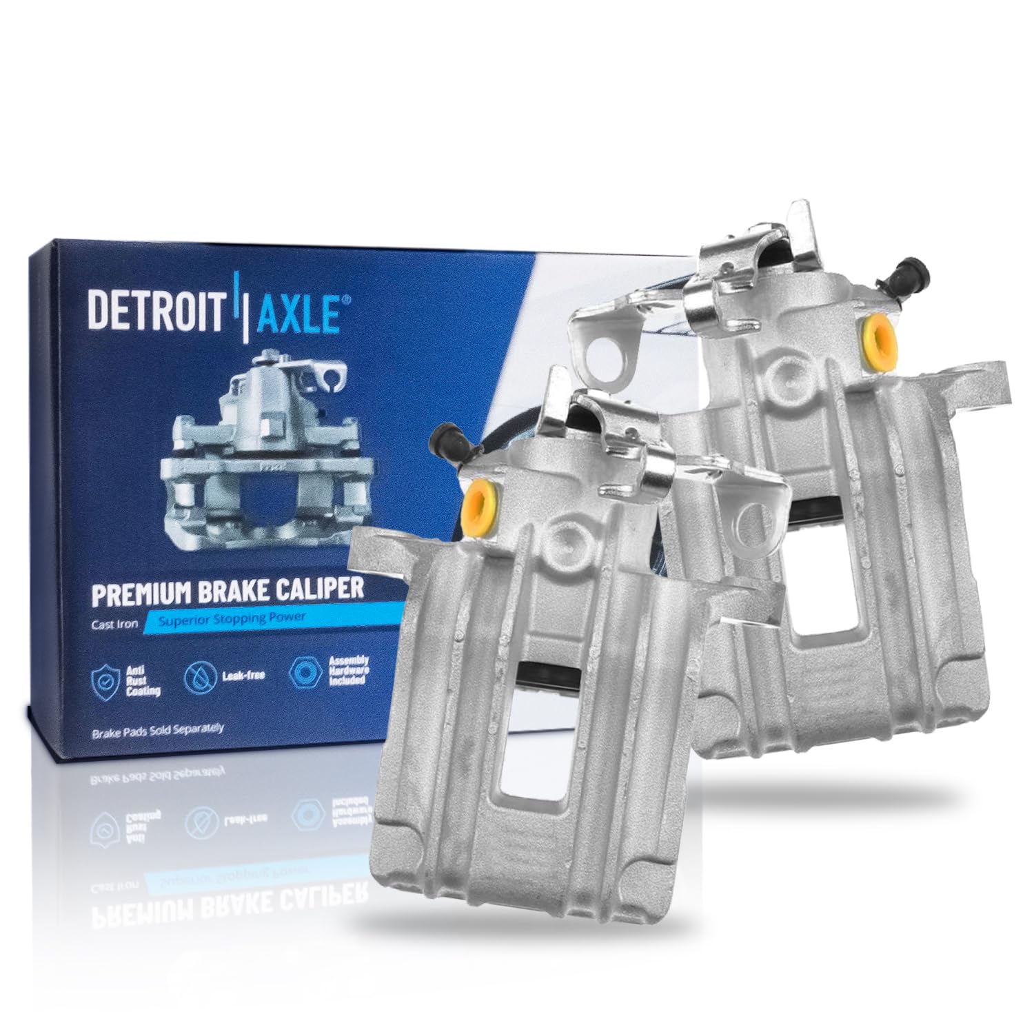 Detroit Axle - 2pc Rear Brake Calipers for Volkswagen Golf City Beetle Cabrio A3 TT Disc Brake Calipers with Brackets Replacemen