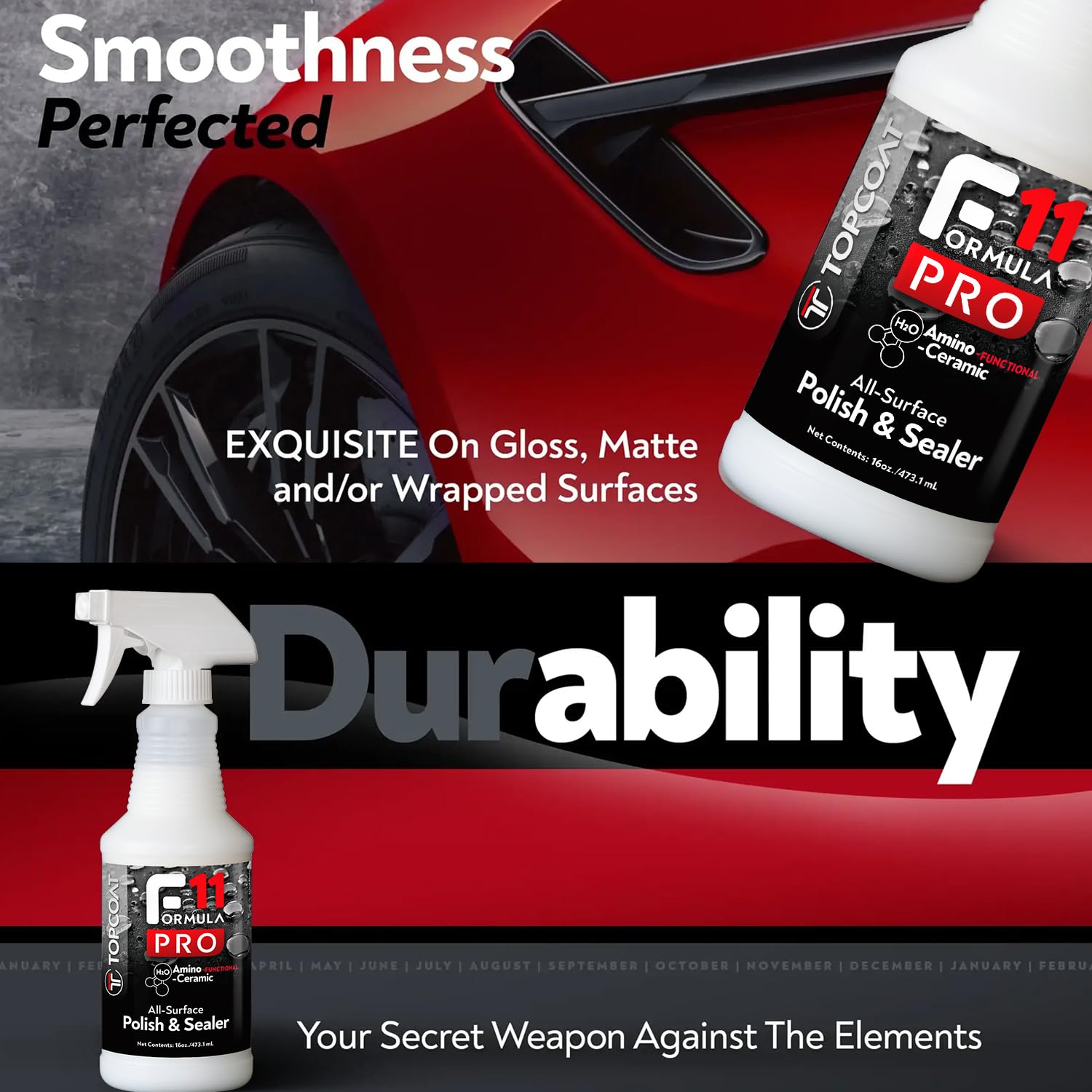 TopCoat F11PRO All-Surface Car Polish & Sealer - 8oz Water-Based Ceramic Coating Spray for Cars, Motorcycles, Boats, and RVs