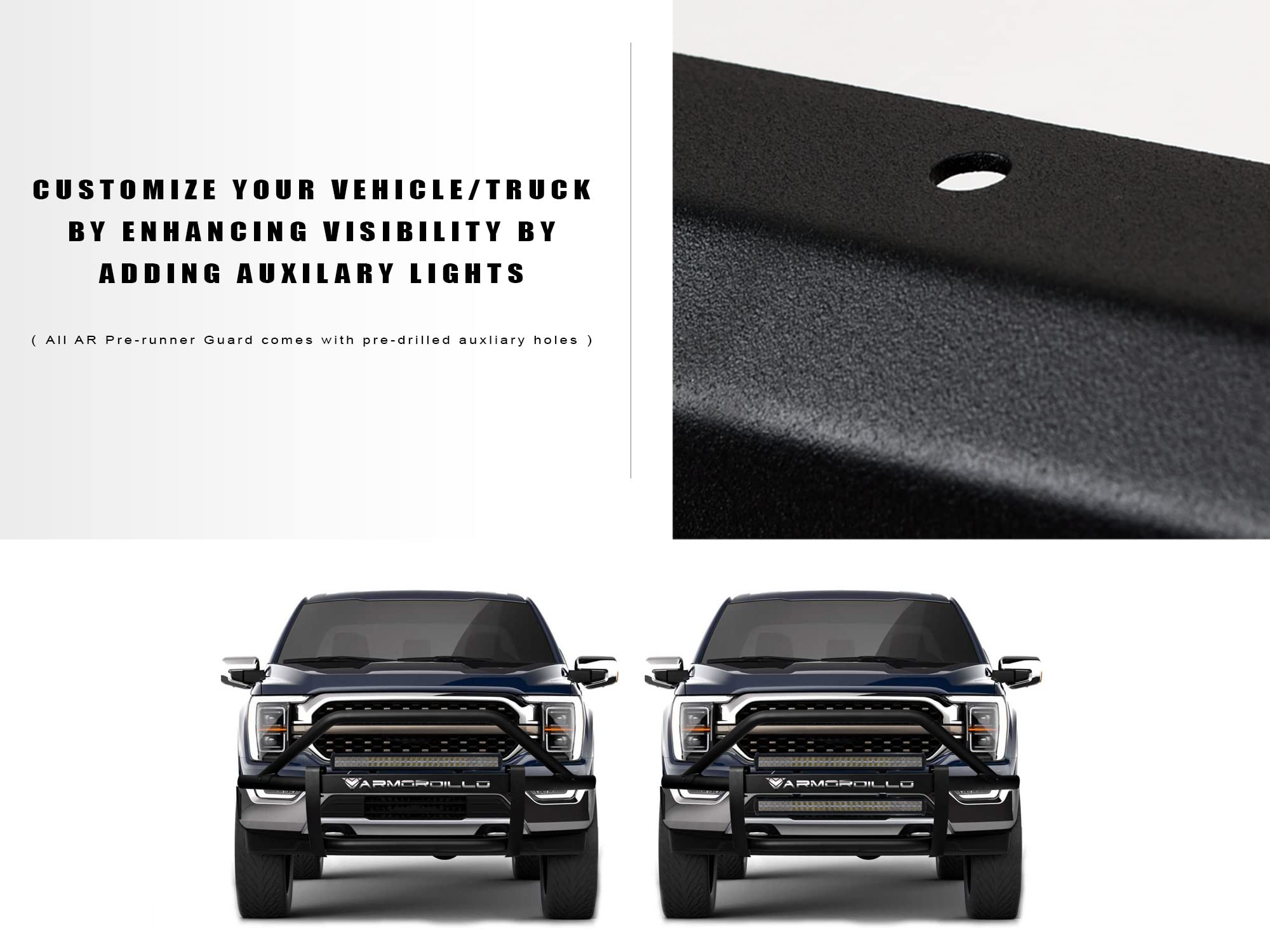 Armordillo 7168428 Ar Pre-Runner Style Modular Bumper Grille Guard - Matte Black Fits 2009-2018 Dodge Ram 1500/2019-2023 Classic