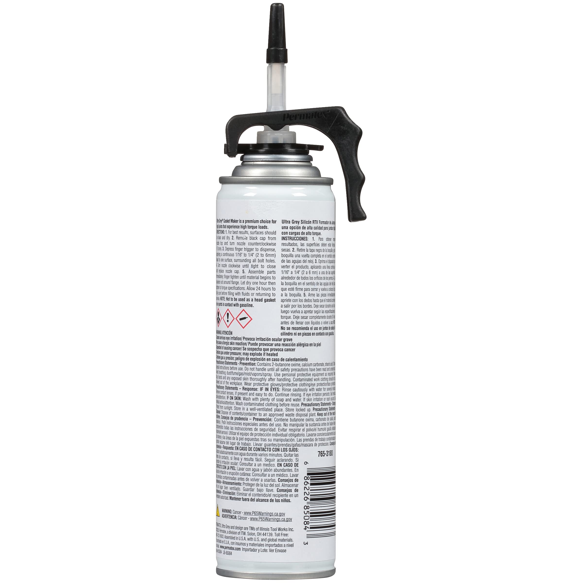Permatex 85084 Ultra Grey RTV Silicone Gasket Maker, 9.5 oz, Sensor Safe, High-Torque, Non-Corrosive, Vibration Resistant