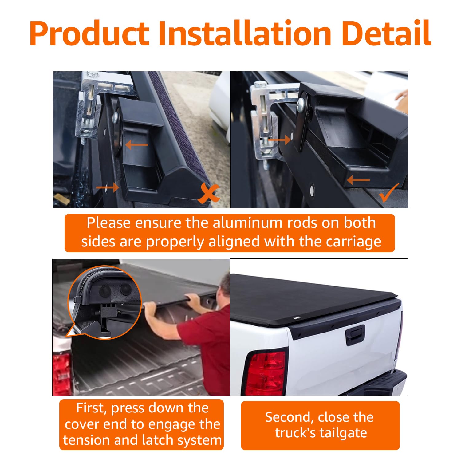 Amazon Basics Soft Roll-Up Tonneau Cover, 6.5ft, Black, Aluminum, for 2014-2019 Chevy Silverado & GMC Sierra 1500, Model DS-SKM045
