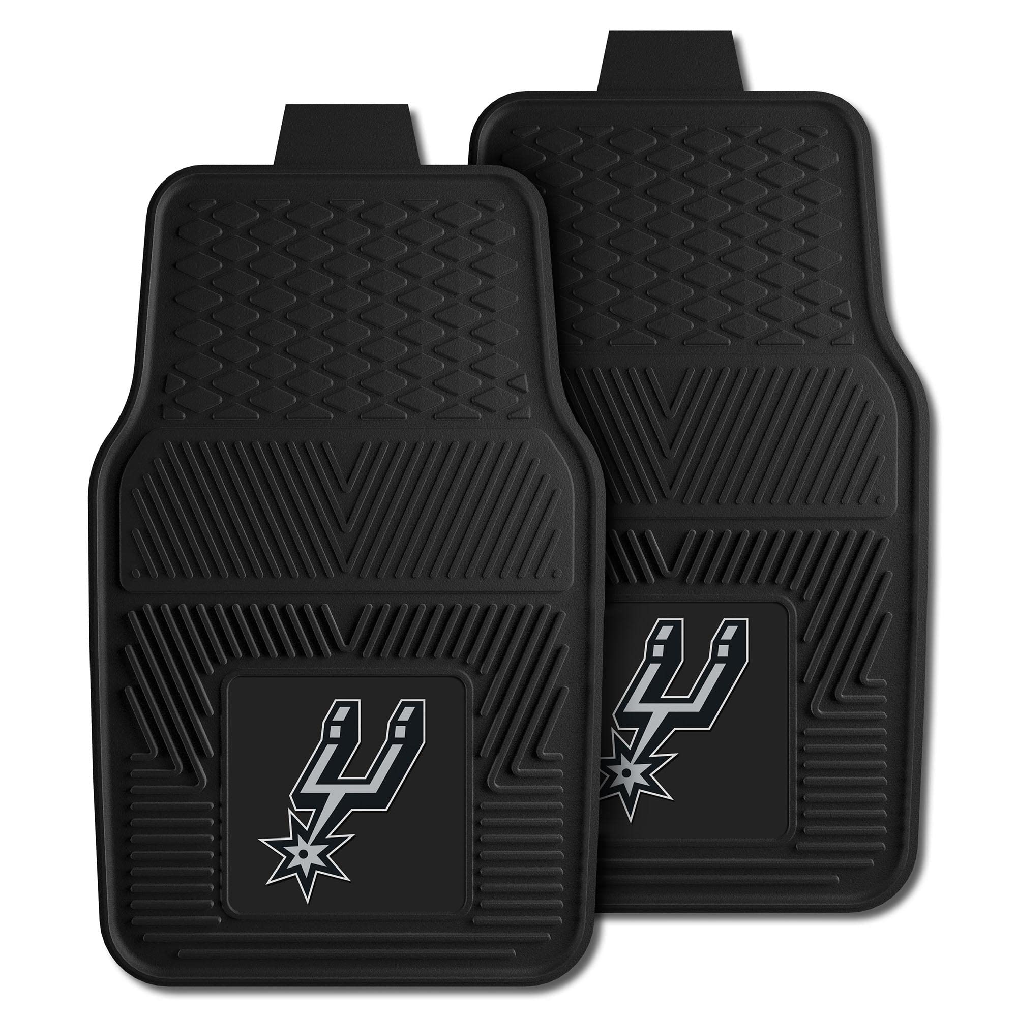San Antonio Spurs Nba 2 Pc Vinyl Sports Team Logo Car Truck Suv Rubber Front Floor Mat 18X27 Black