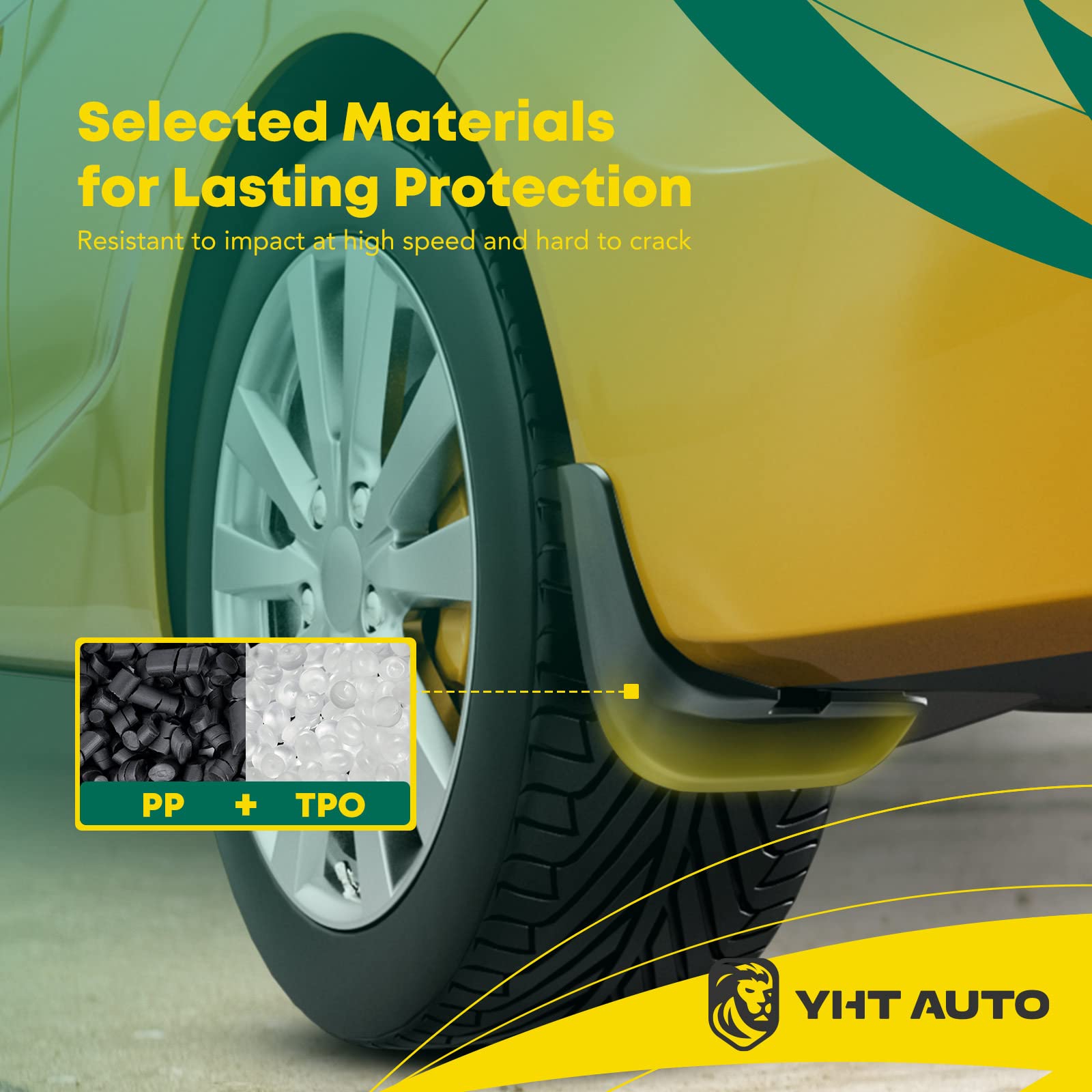Yhtauto Set Of 4 Mud Flaps Splash Guards Accessories Replacement For Mercedes-Benz C180 C200 C300 2015-2016 Sedan, Front And Rea