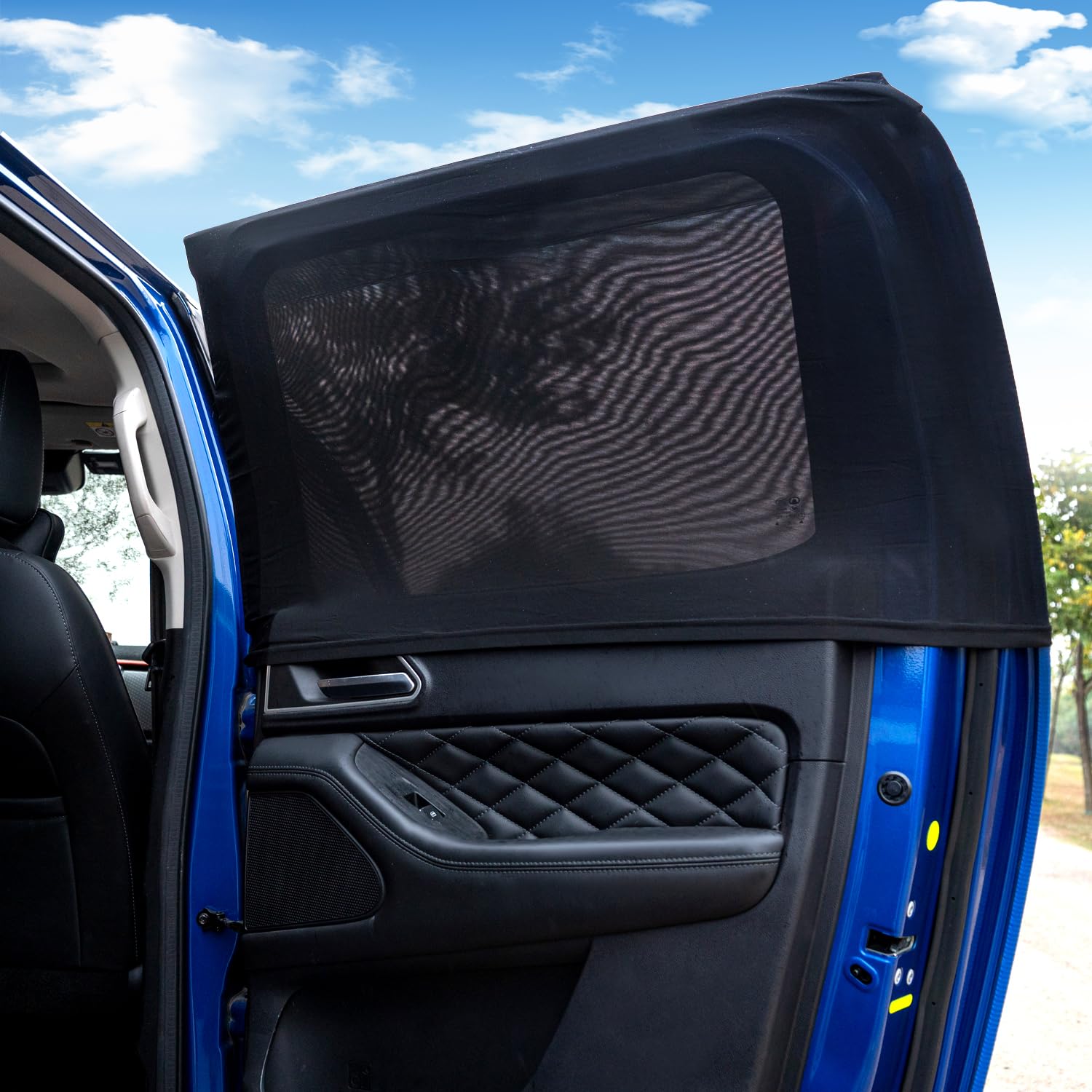 Car Rear Side Window Shades For Pickup Trucks,7 Seats Larger Suvs, Super Stretchy Mesh Car Sun Shade Mosquito Net Covers, Anti-S