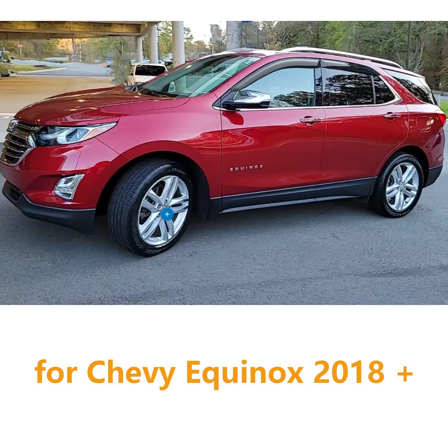 TONOYTIM 4PCS Rain Guards for Chevrolet Equinox 2018-2024 | Smoke Tinted | No-Drill Installation | Weatherproof Acrylic Accessories