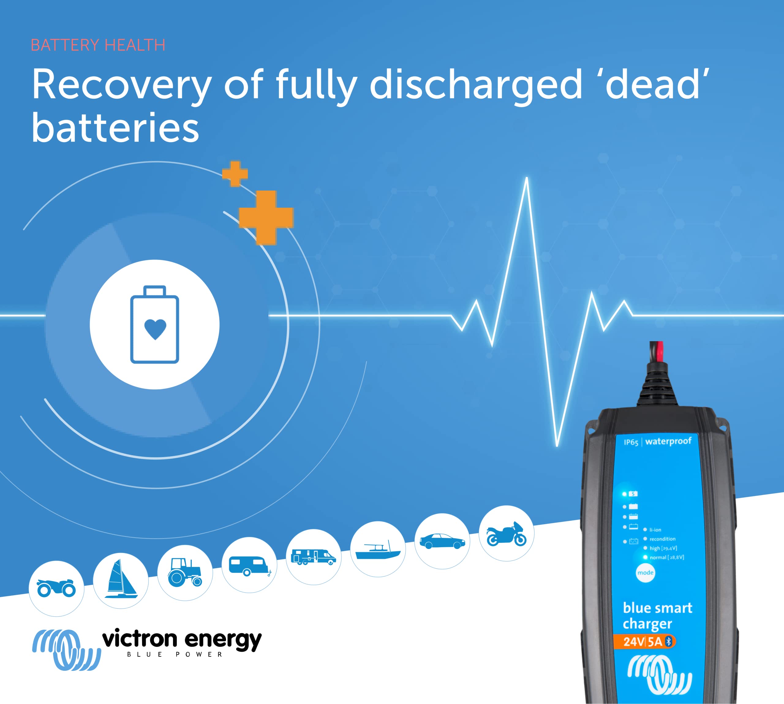 Victron Energy Blue Smart Ip65 24-Volt 5 Amp Battery Charger (Bluetooth)
