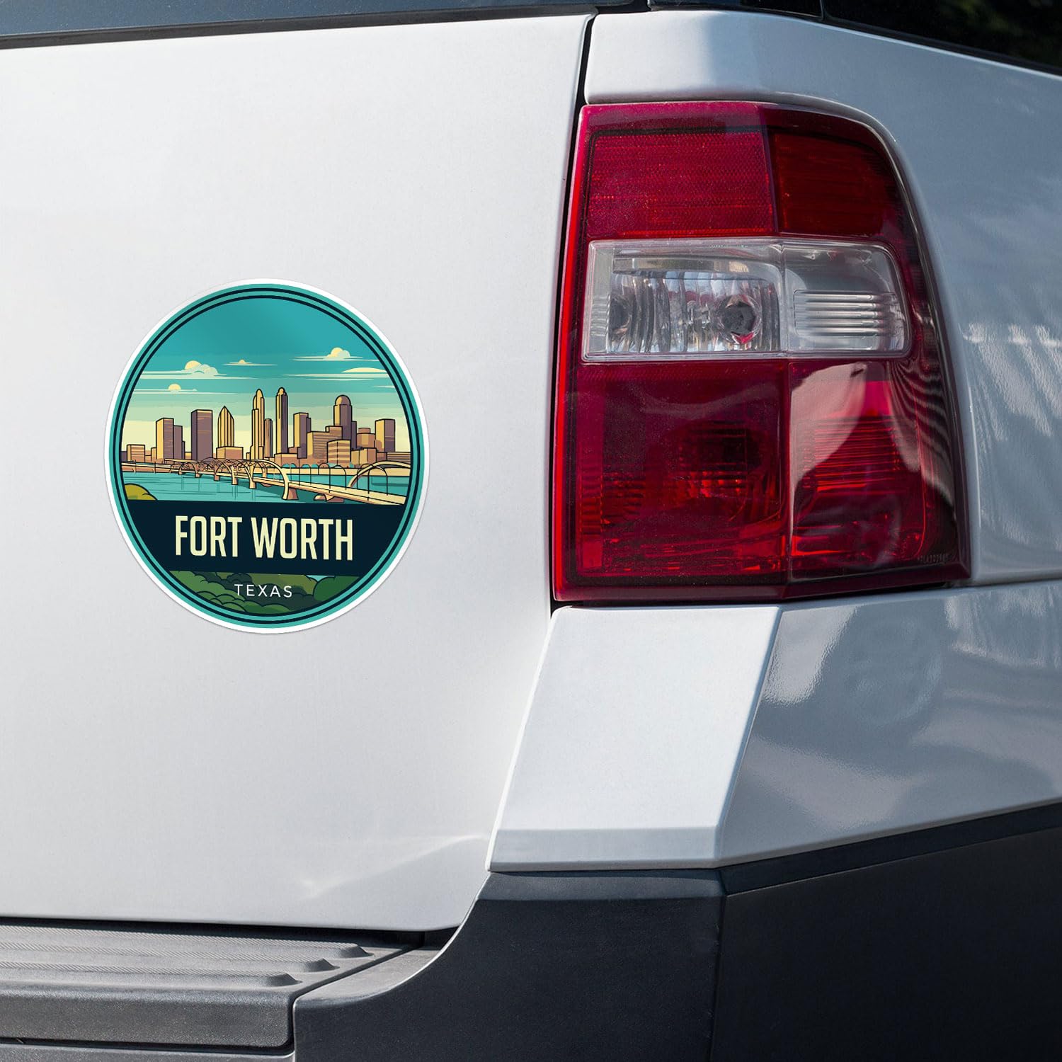 Fort Worth City Sticker - Waterproof Vinyl Decal for Car Bumper, Laptop, Water Bottle, Wall, and Window, Size - 3'' Longer Side