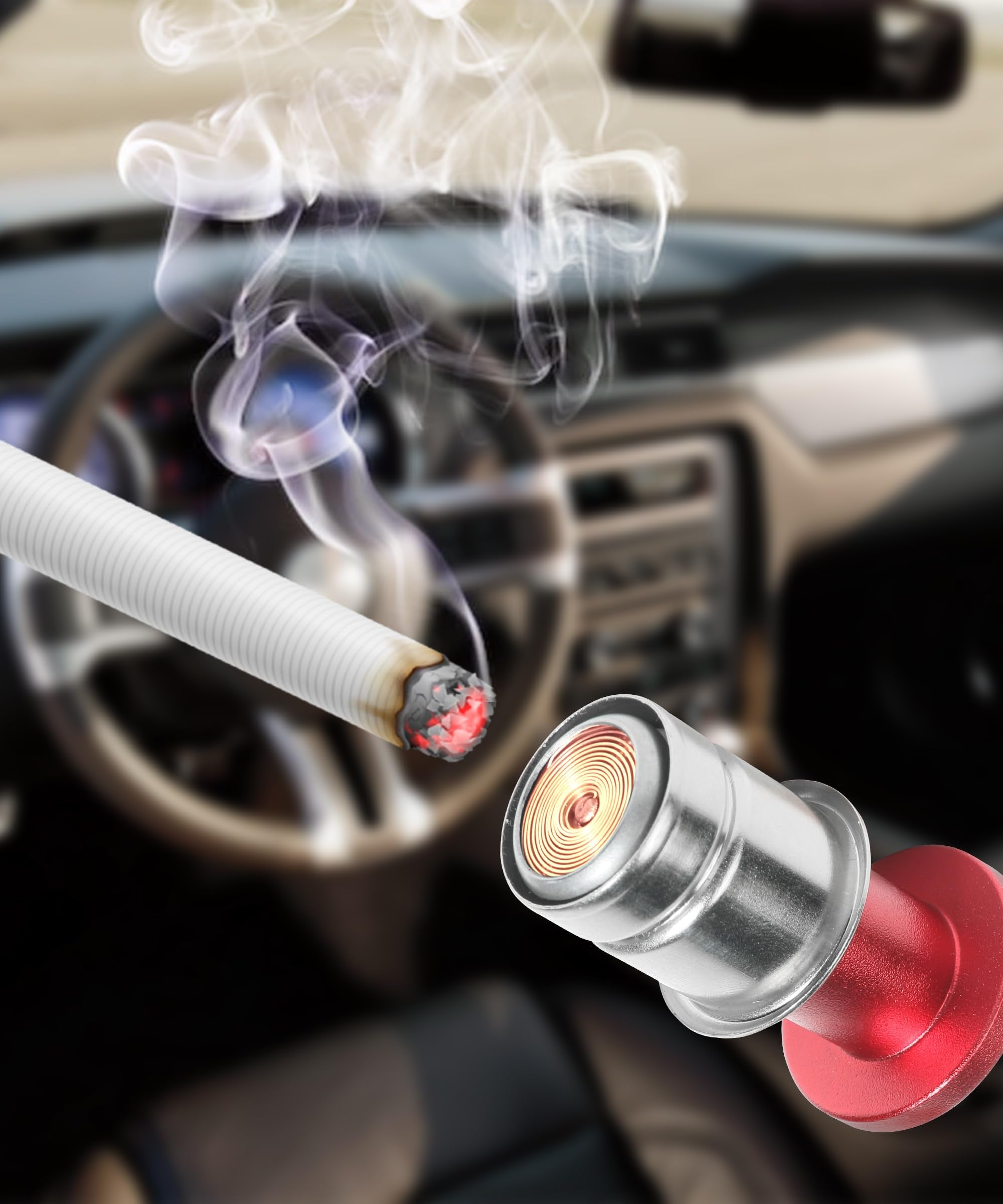 Bylikeho Car Cigarette Lighter,Cigarette Lighter Plug,Car Accessories Car Cigarette Lighter,12V Anodized Aluminum Cigarette Ligh