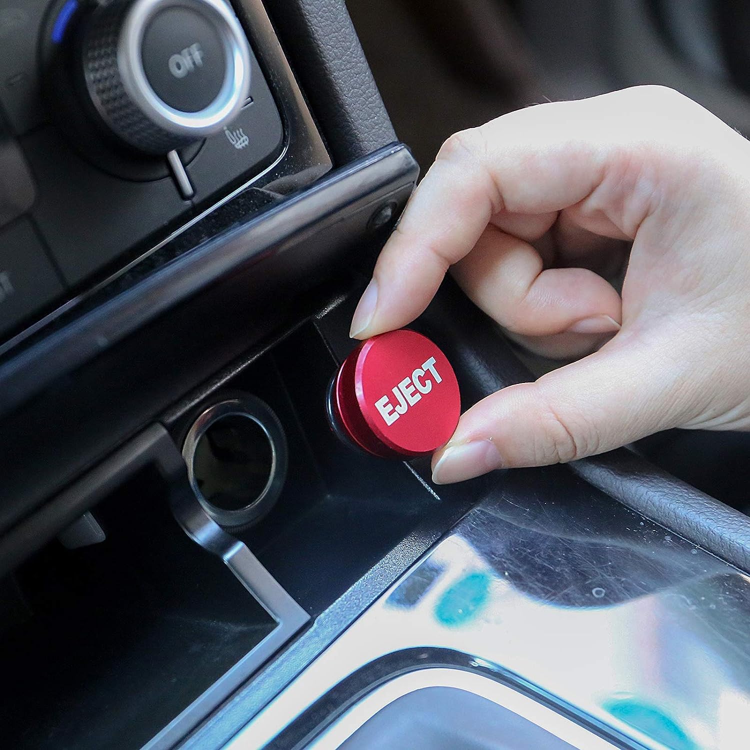 Melife Car Cigarette Lighter Plug, Billet Aluminum Dustproof Nitrous Eject Button For Car, Standard 12V Universal Replacement So
