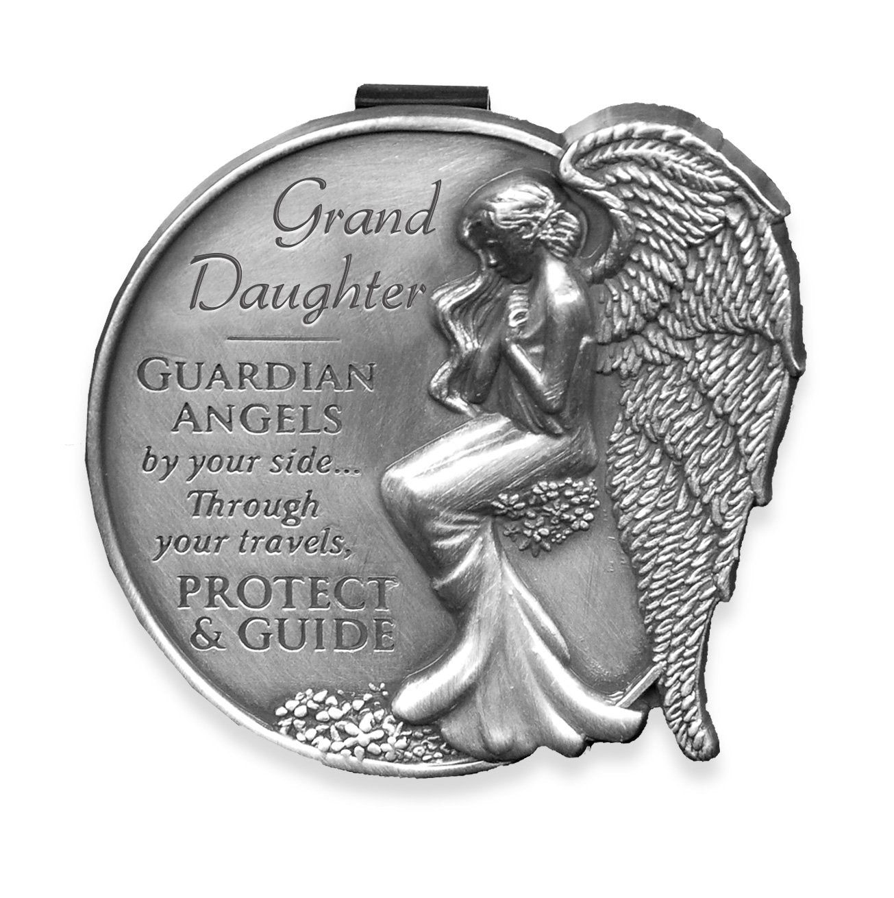 Angelstar 15686 Granddaughter Guardian Angel Visor Clip Accent, 21/2Inch, Grey