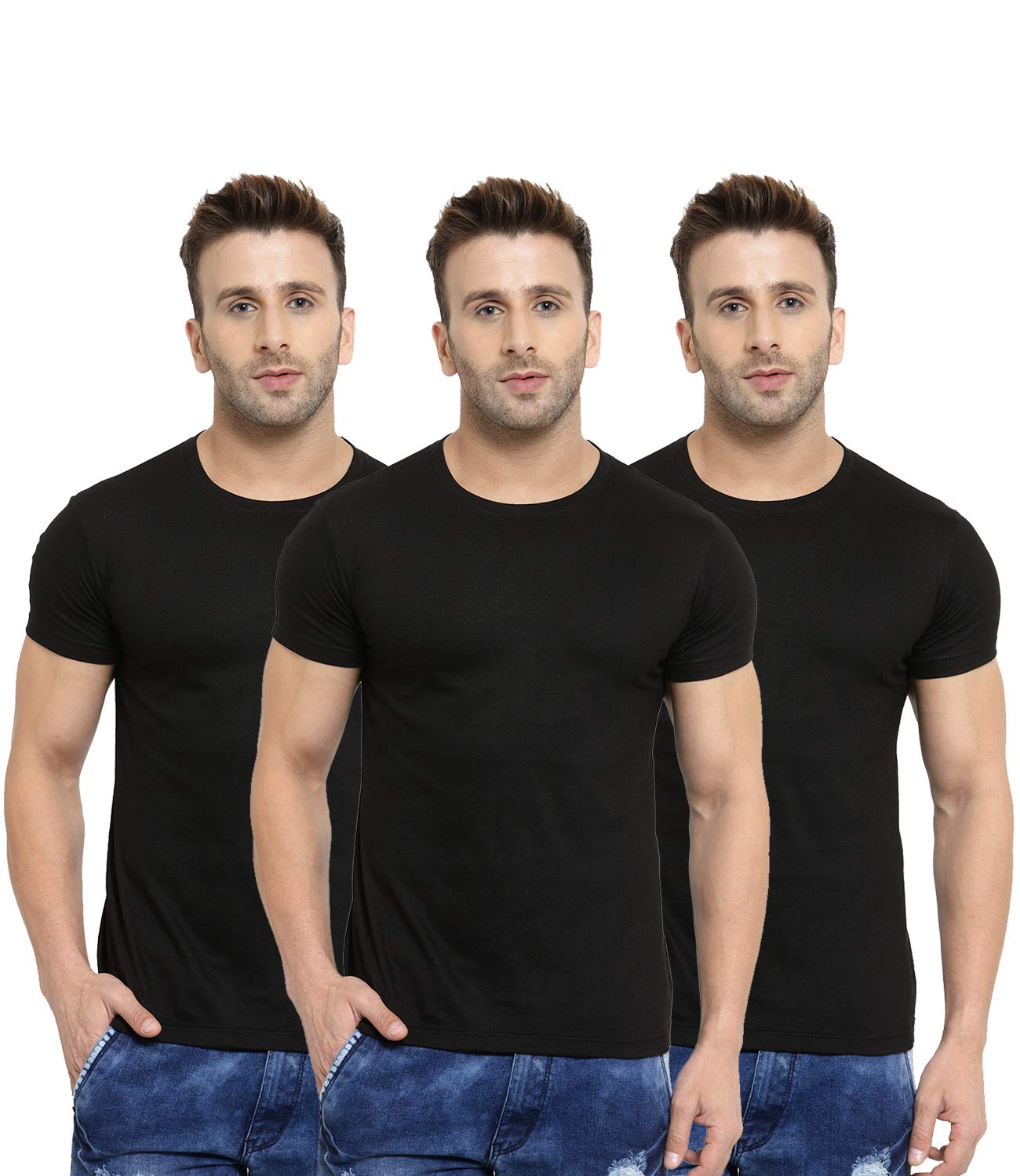 Scott International MenS Regular Fit TShirt (Pack Of 3) (Ss203Rn3WhXl_White_XLarge)