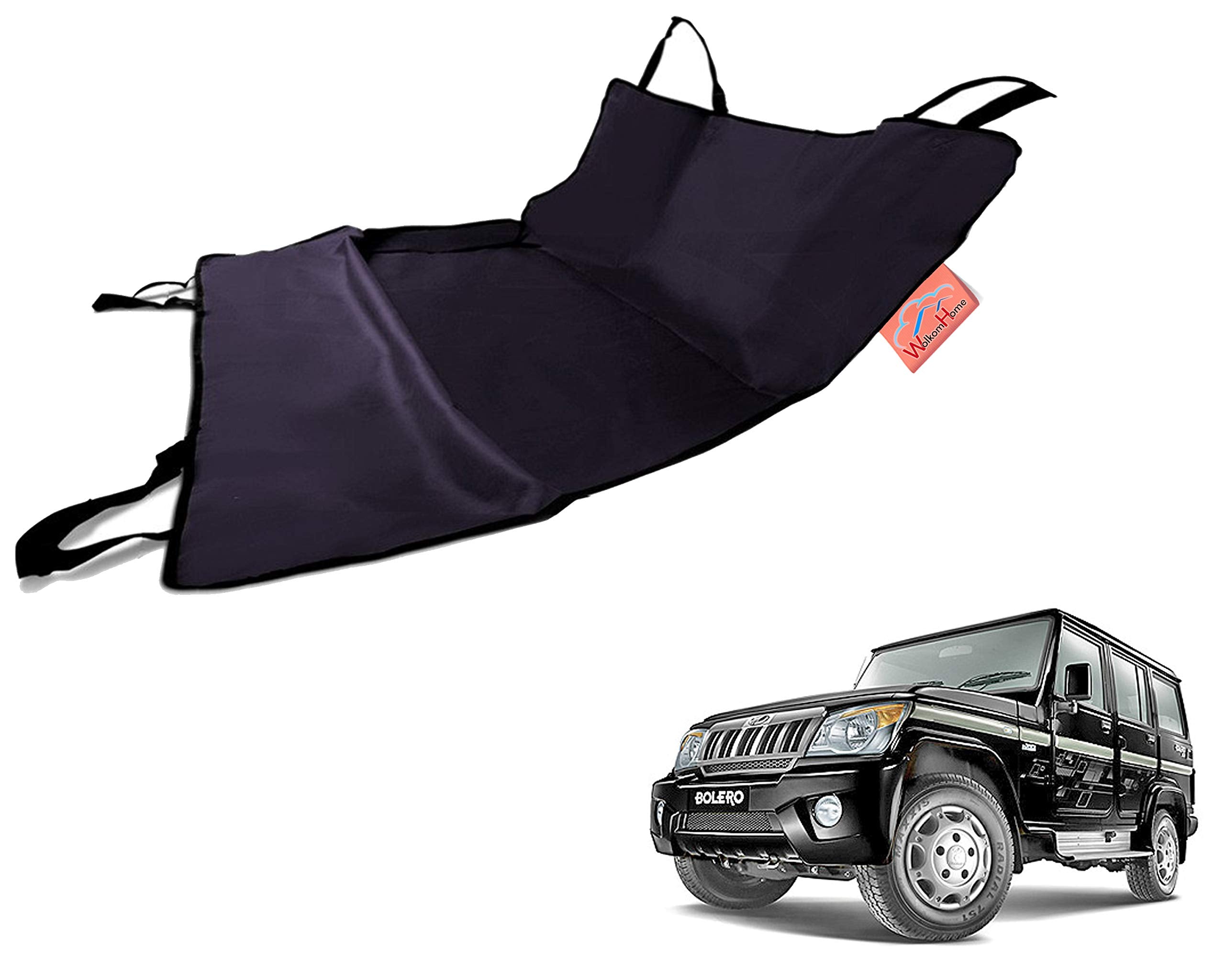 WolkomHome 100% Waterproof Car Pet Rear Seat Cover Dog Hammock Make Black Red for Mahindra Bolero