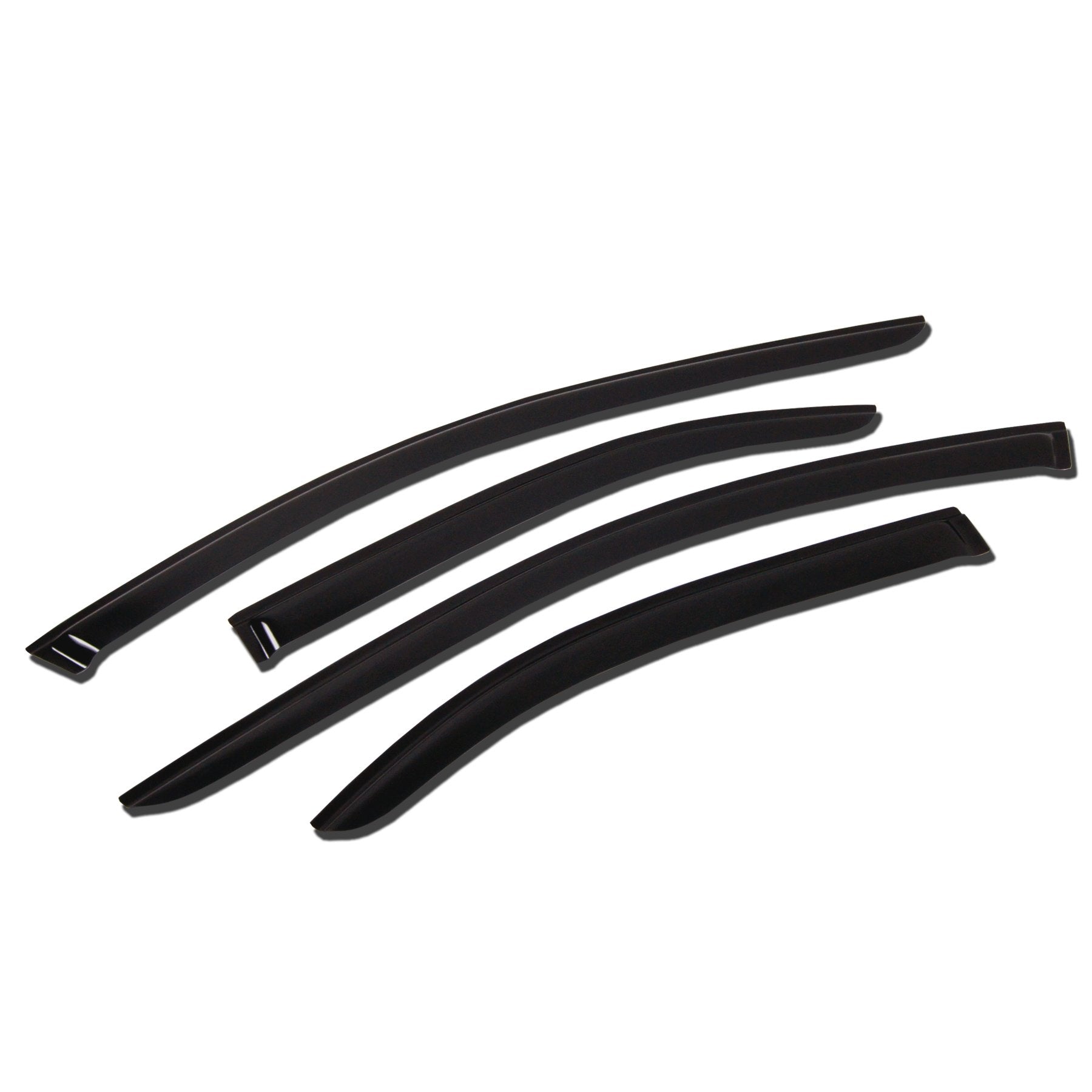 TuningPros WV-823B Window Visor Deflector Rain Guard Dark Smoke 4-pc Set