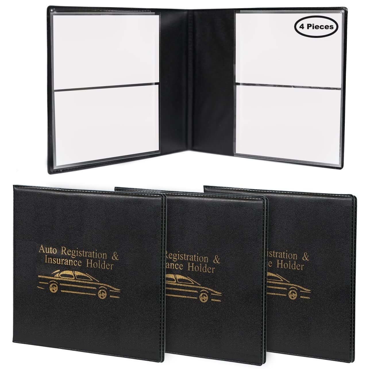 Sterling Car Auto Insurance Registration Black Document Wallet Holders - Automobile,Motorcycle,Truck,Vinyl Id Holder & Visor Sto