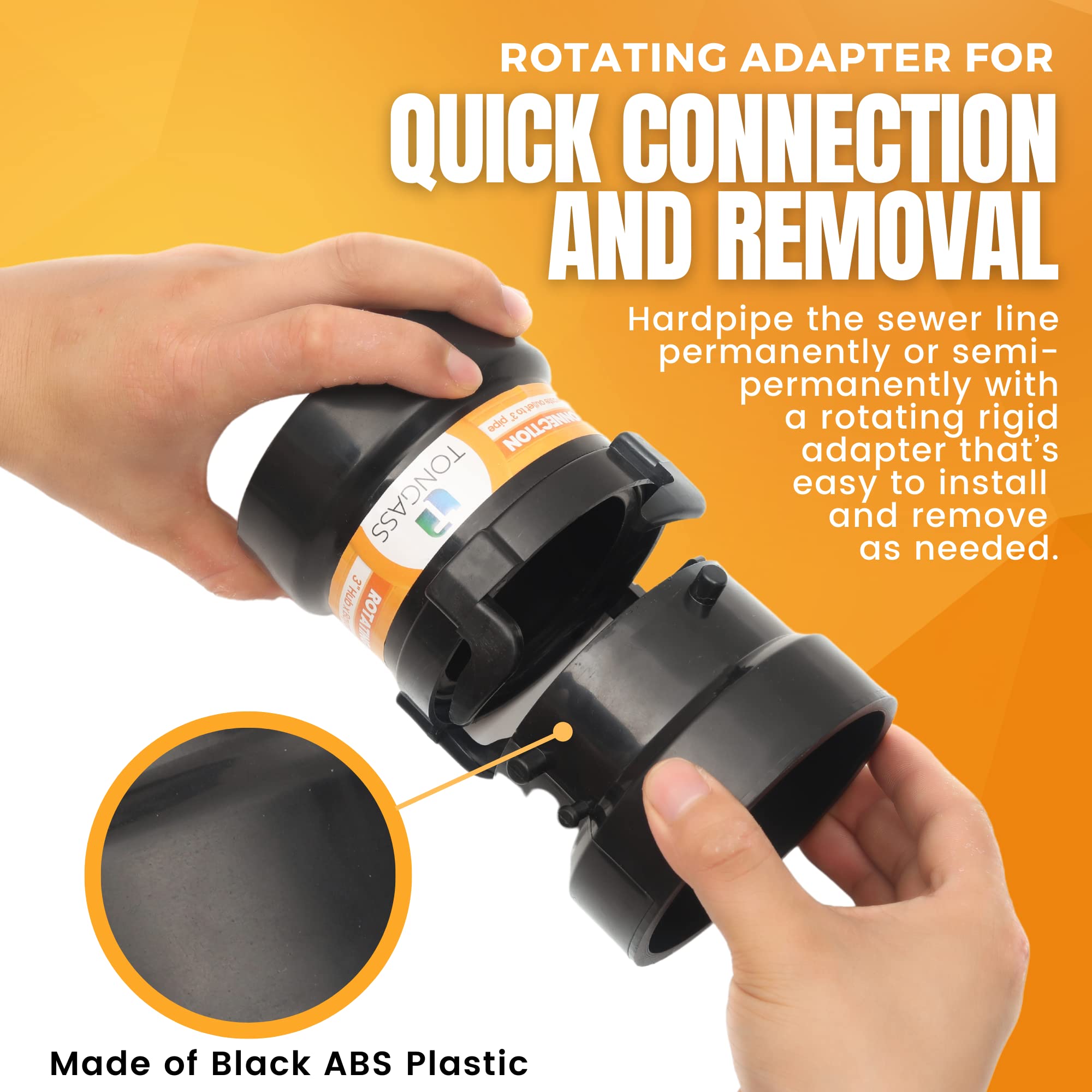 2 X Combo Pack Rv Sewer Hose Fitting Adapter - Pvc Connection & Termination Adapter - 3'' Hub X Bayonet Hooks