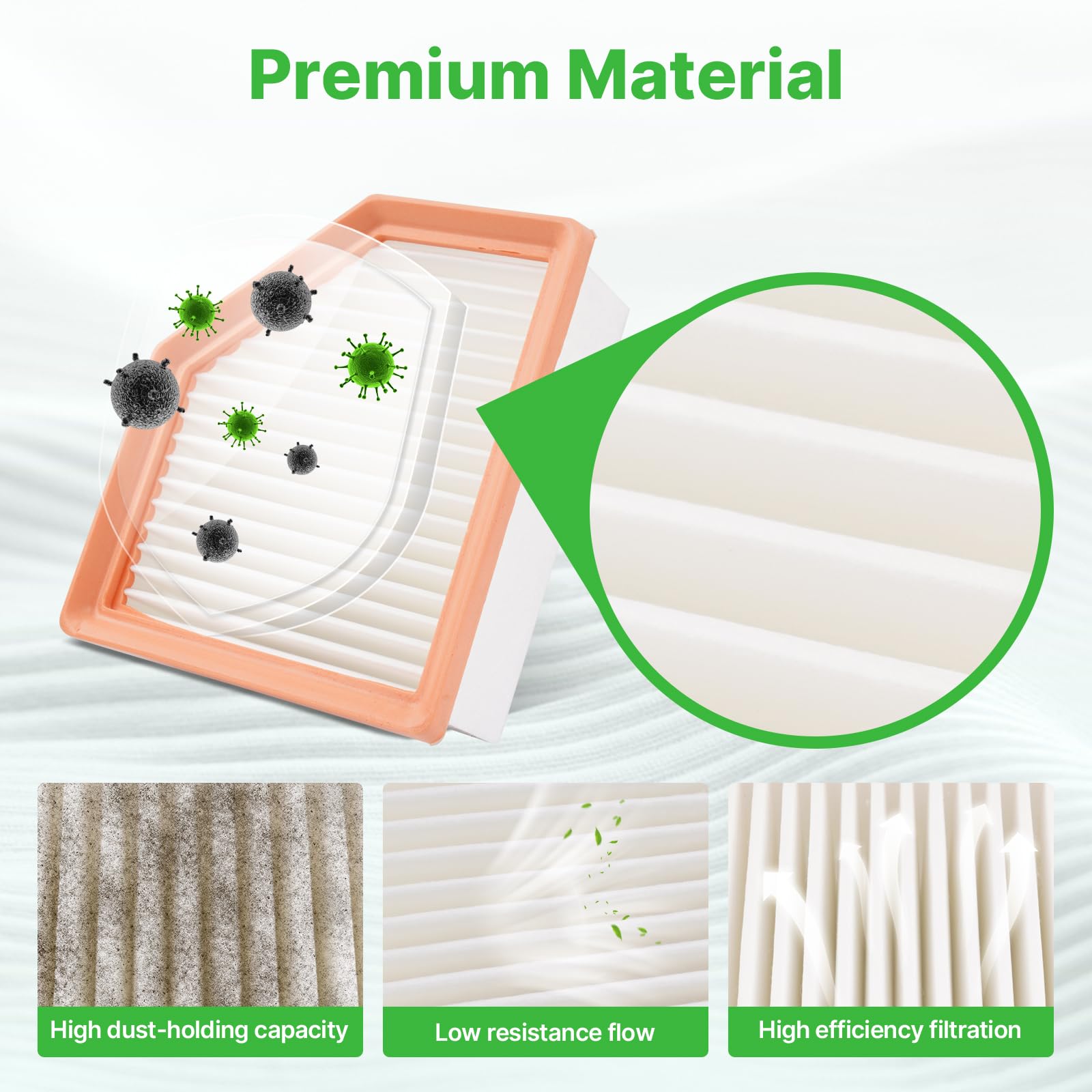 RVgolf 2PCS Engine Air Filter Fit for Nissan Rogue 2021 2022 2023 2024 2025 2.5L Air Filter Replacement Engine Filter Accessorie