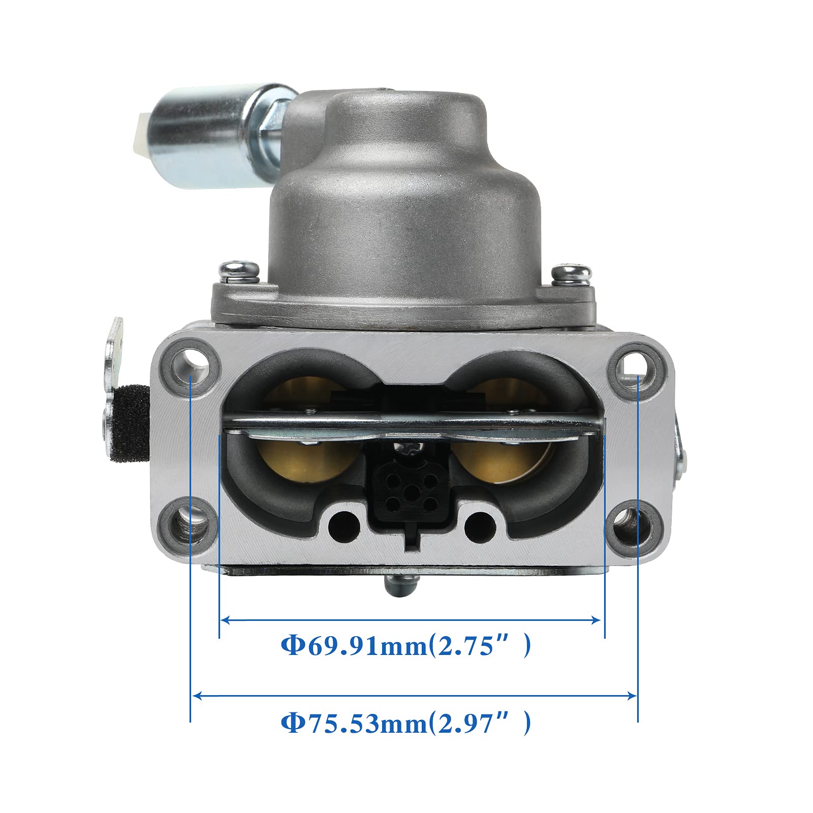 CANZILLA Carburetor for BS V-Twin Engine - Replacement with Gasket for Lawn Mower Models 407777, 40N877, 40R877, Silver Finish
