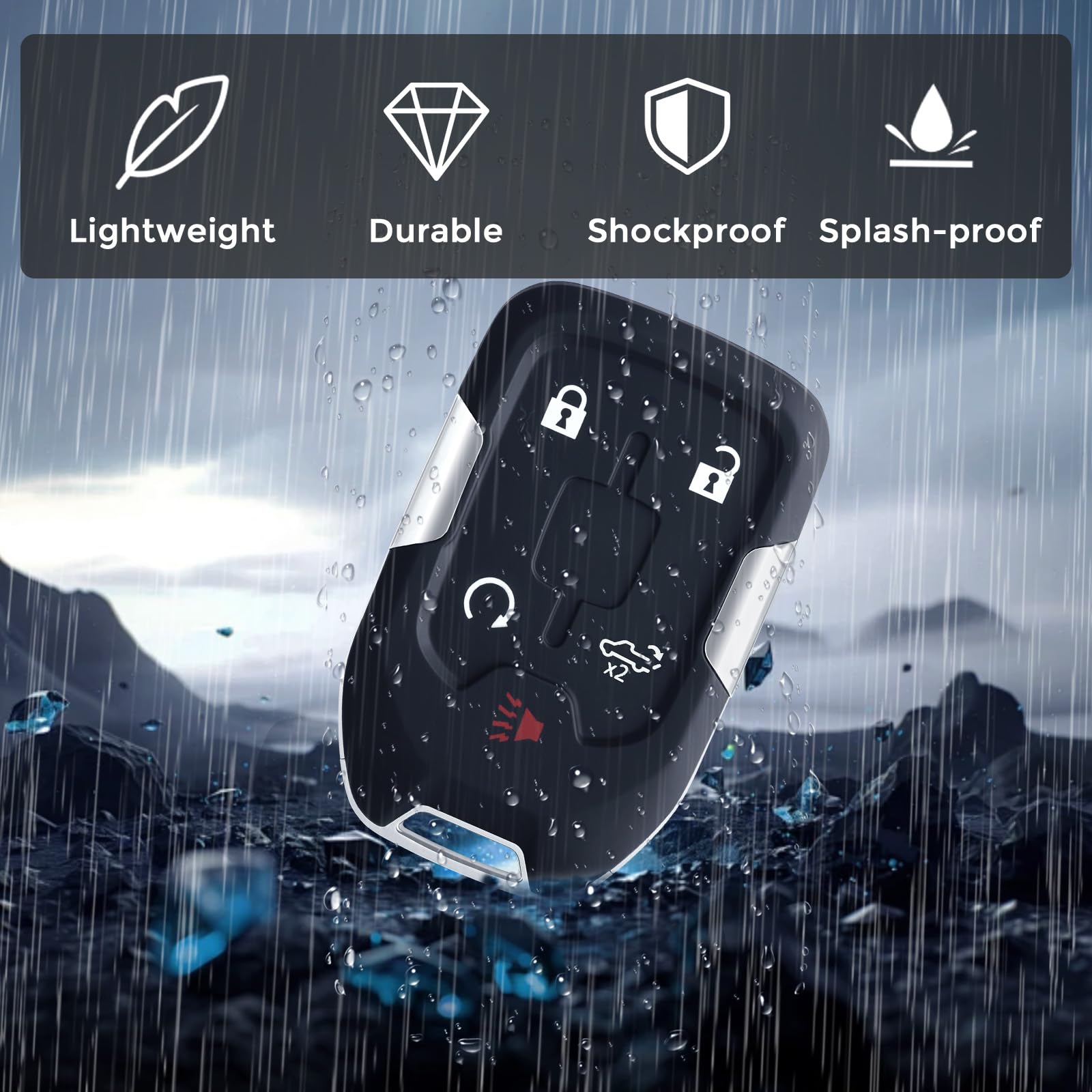 Helloauto Key Fob Replacement Fit For Gmc Sierra 1500 2500 3500 2019-2021, For Chevy Silverado 2019-2021 Keyless Entry Remote Co