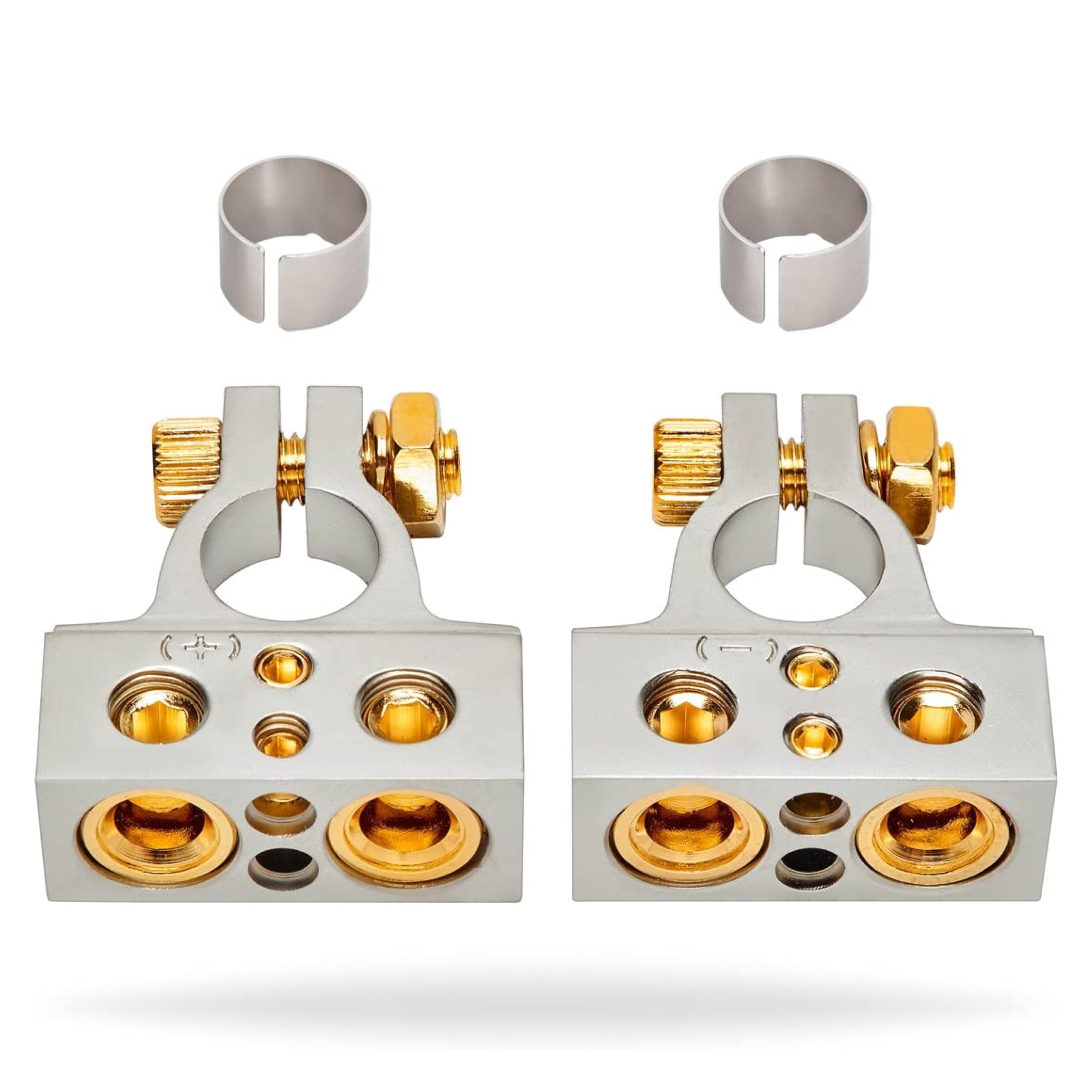 Installgear 0/4/8 Or 10 Gauge Battery Terminals With Shims - Positive And Negative - For Battery Pack, Car Battery Terminal, Bat