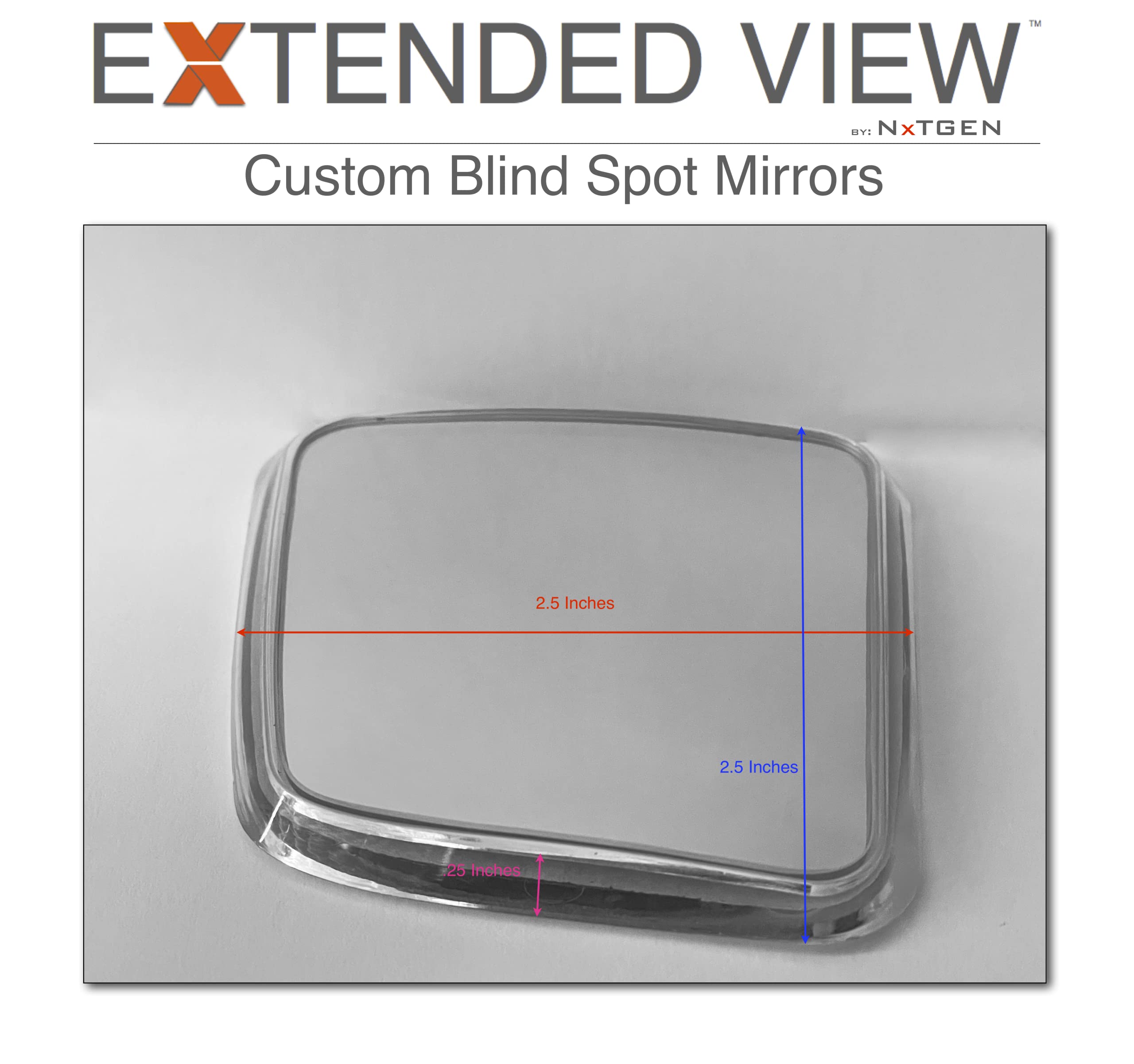 NXTGEN Automotive Jeep Gladiator Mirrors - Custom Blind Spot Mirrors Set (2 Piece) - Glass, Compatible with 2020-Present Jeep Gladiator JT