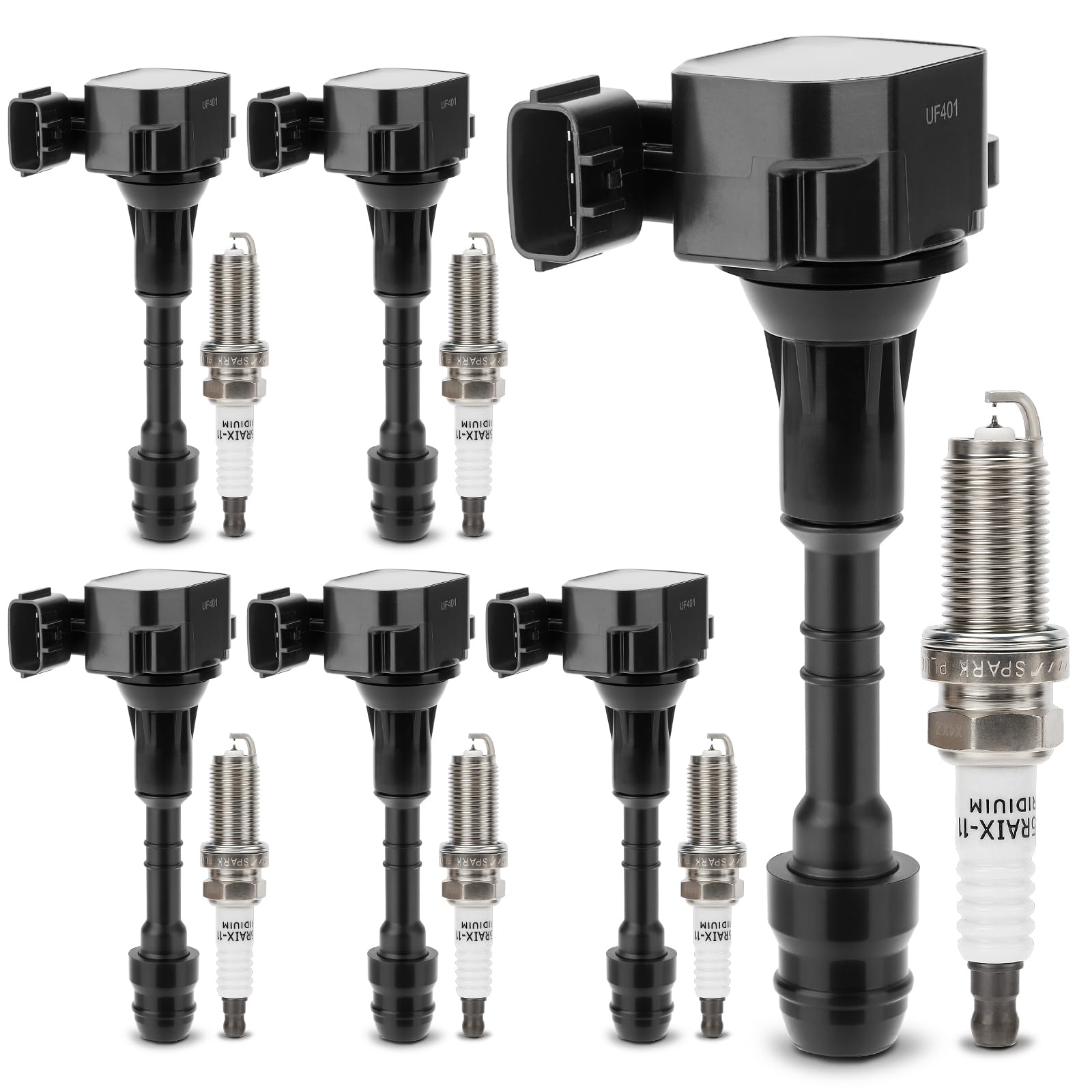 Uf401 Ignition Coil & 4469 Double Iridium Spark Plug 6Pcs For Nissan Altima Maxima Pathfinder Quest 350Z Frontier Xterra Nv1500