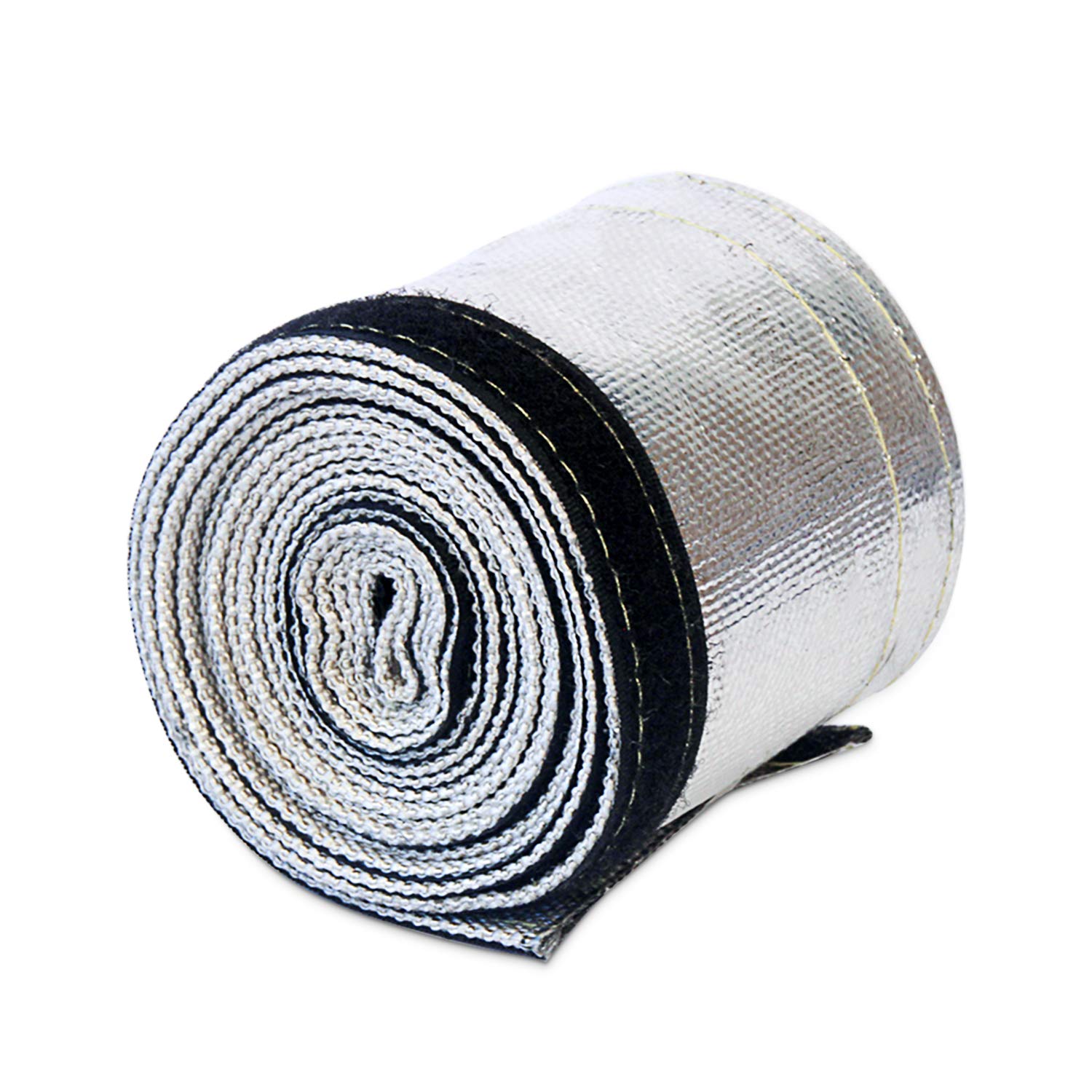 Heat Shroud Sleeve Aluminized Sleeving Express Aluminized Hose and Silver Hose Wire Protection Barrier with Hook and Loop Closur