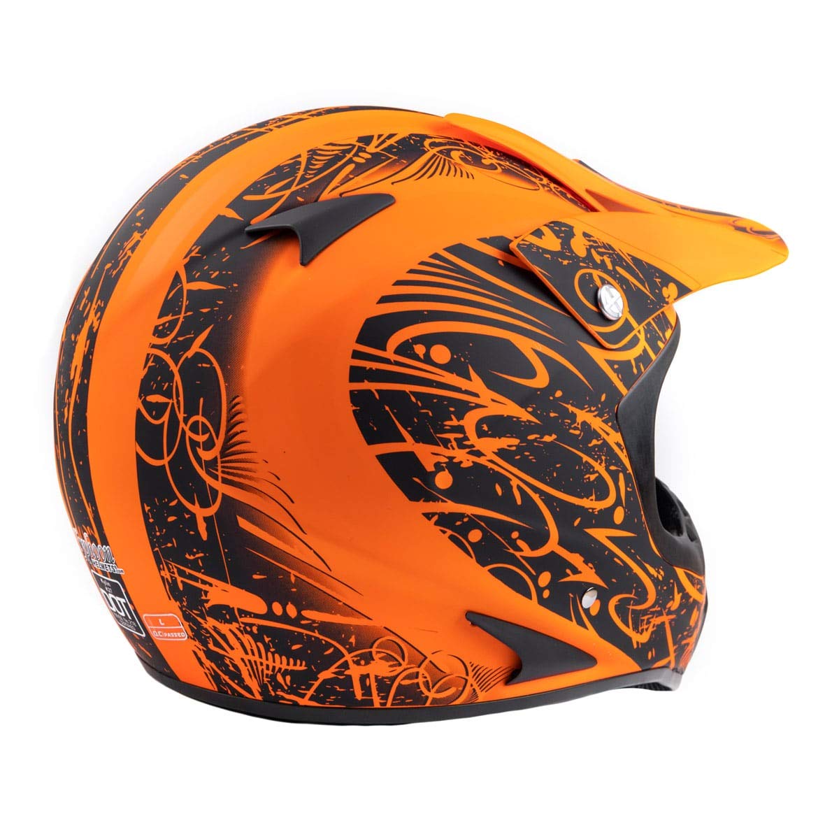 Typhoon Adult Atv Mx Helmet Goggles Gloves Gear Combo Matte Orange W/ Orange ( Small )