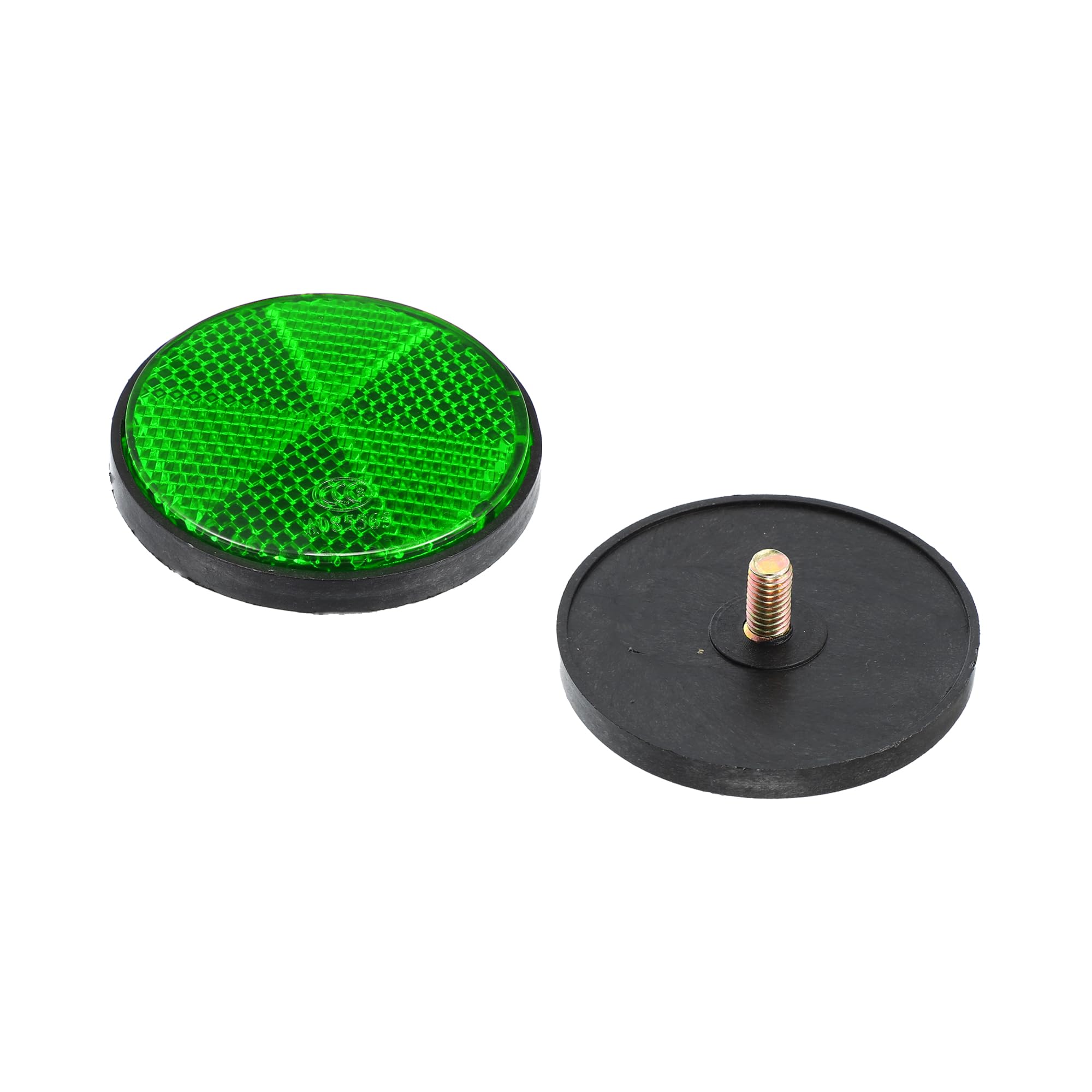 X Autohaux 4Pcs M6X1.0 Green Plastic Universal Screw Mount Reflective Warning Reflector For Motorcycle Bike