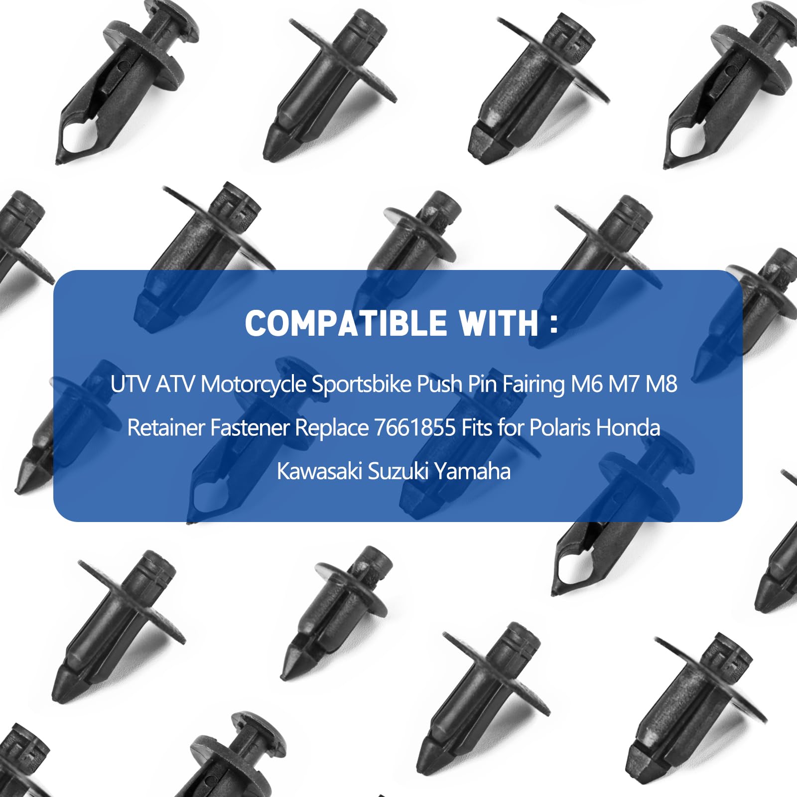 Xislet 120pcs Plastic Fender Clips Body Rivets Compatible with UTV ATV Motorcycle Sportsbike Push Pin Fairing M6 M7 M8 Retainer