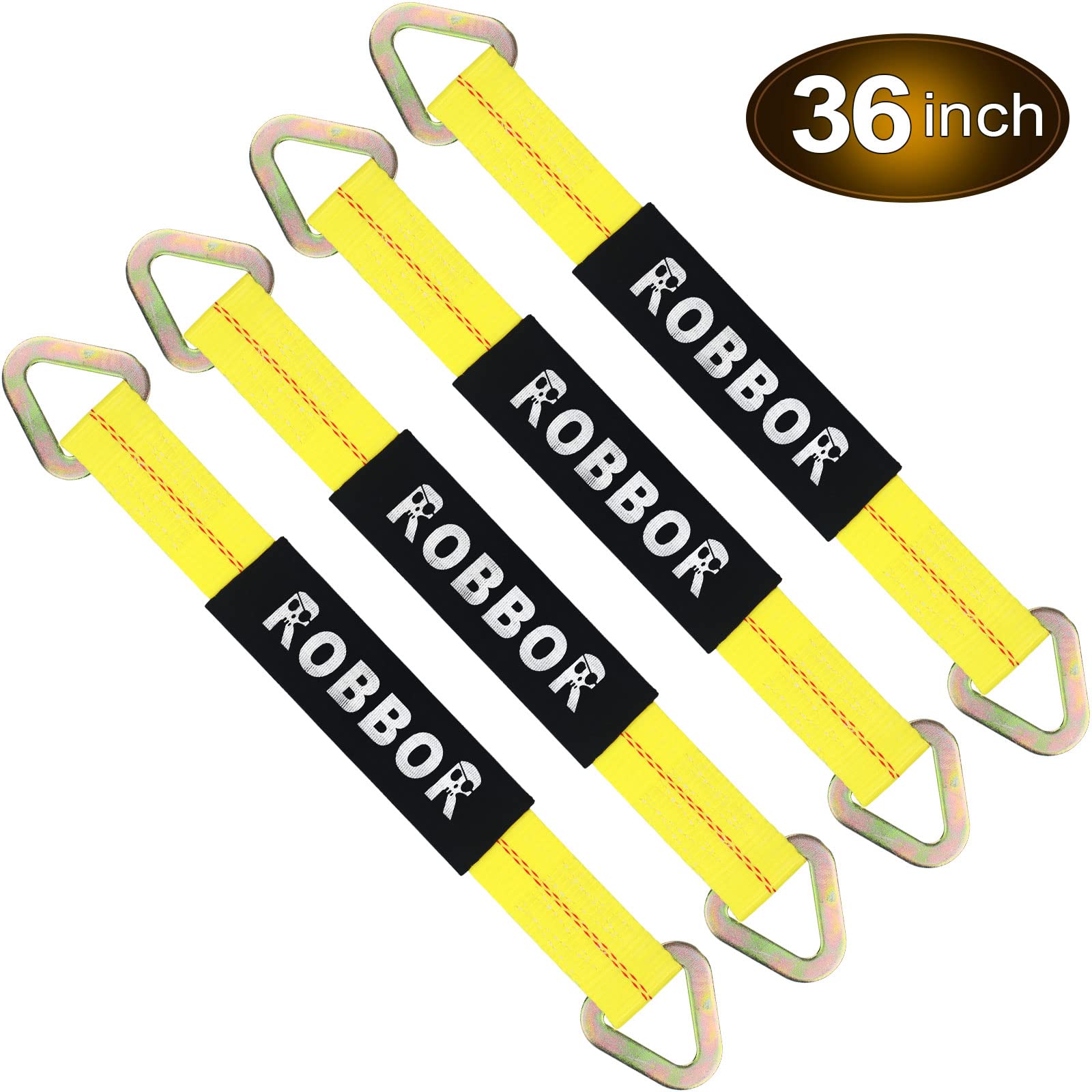 Axle Straps 10000 Lbs Break Strength 3335 Lbs Working Load Yellow Car Axle Tie Down Straps For Securing Car Transport Hauler Tow