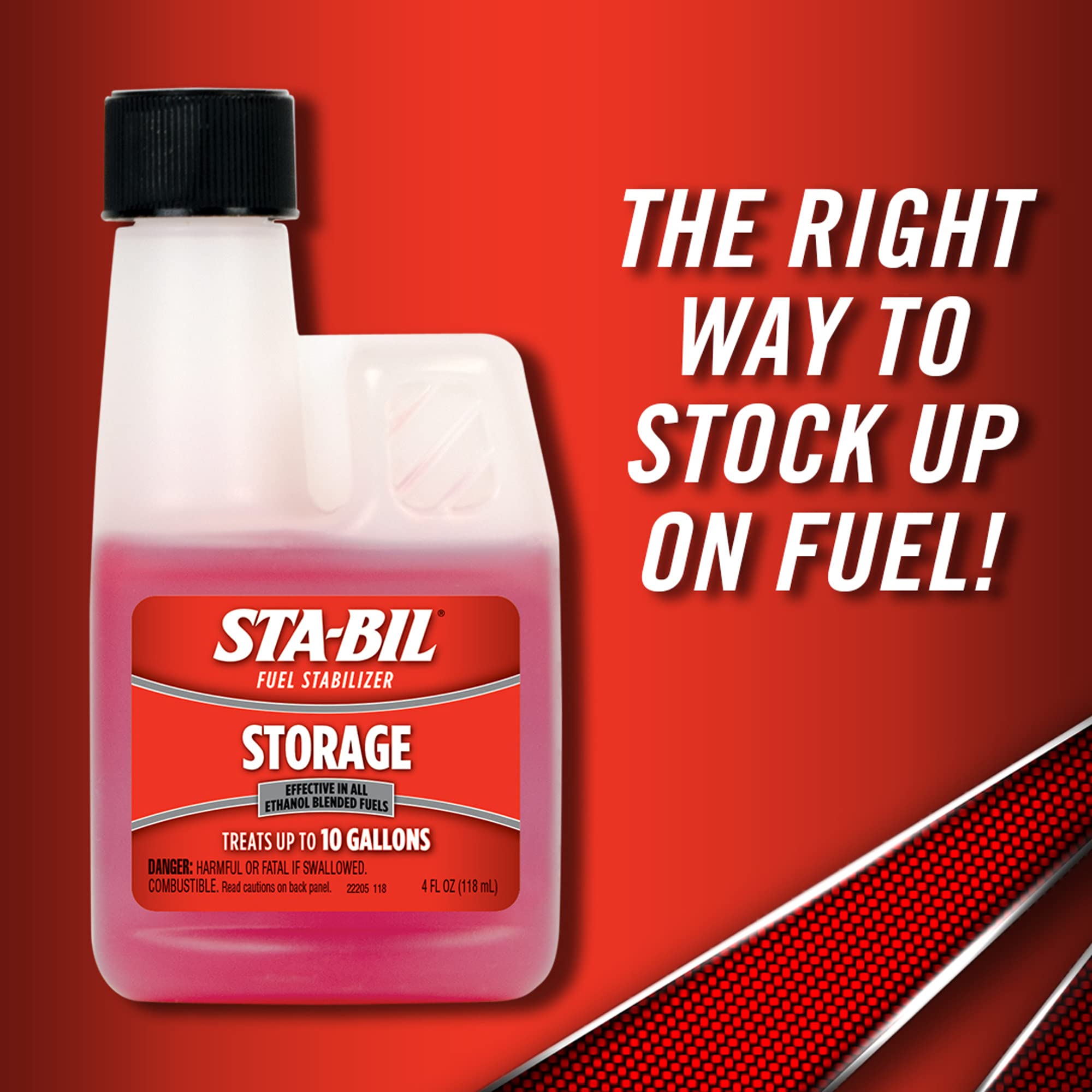STA-BIL Storage Fuel Stabilizer - 4 oz. Counter Display, Red, Model 22205