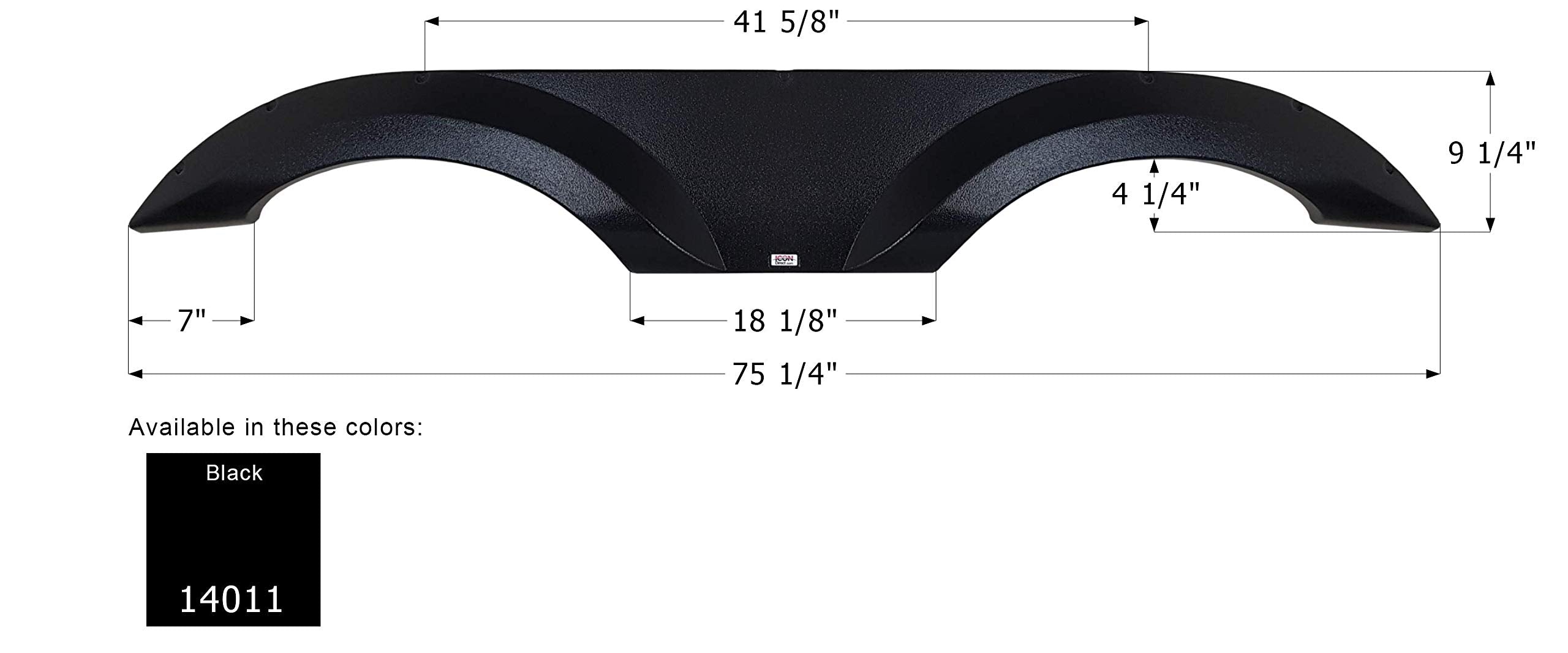 Icon 14011 Tandem Axle Fender Skirt Fs4011 For Jayco - Black