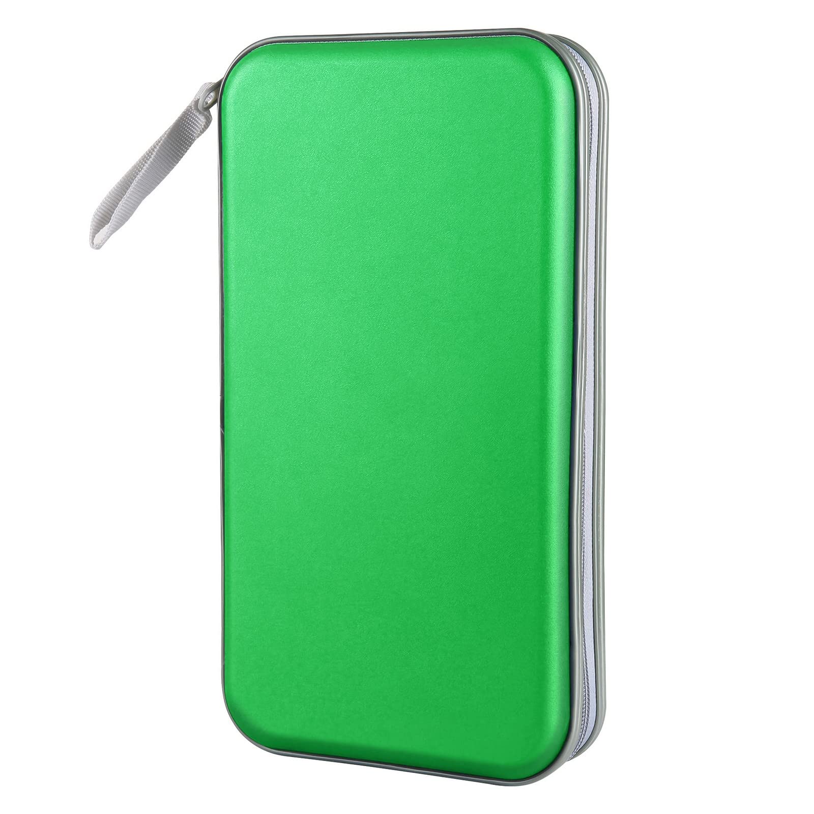 Cd Case, Siveit Dvd Case Holder 96 Capacity Hard Plastic Cd Dvd Disc Cases Storage Binder Wallet For Car Home Office Travel (Gre