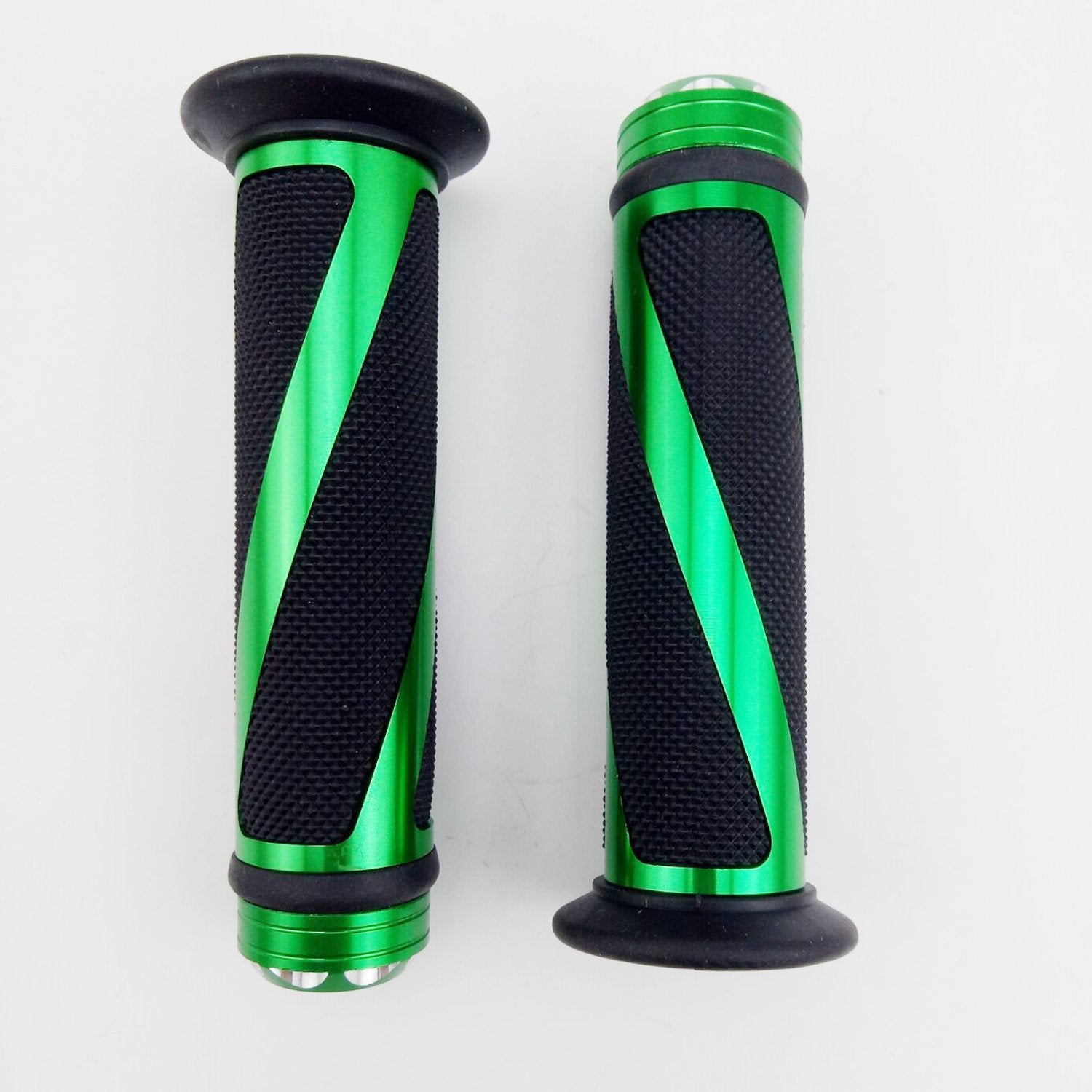 Okstno Universal Motorcycle Rubber Gel Handlebar Hand Grips For 7/8' Bar End Handle Bars Sports Bikes (Green)