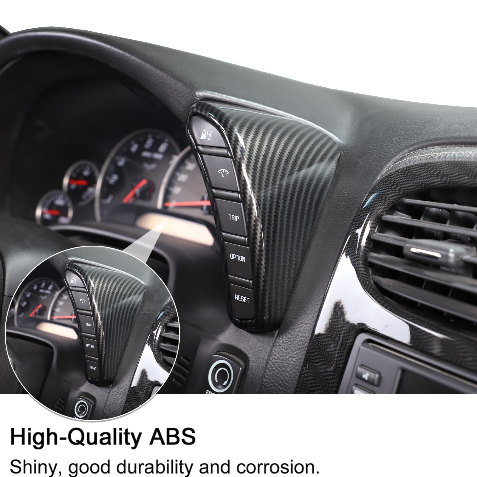 Piugilh Dashboard Button Switch Cover Trim For Corvette C6 2005-2013 Interior Accessories, Abs Dash Board Speedometer Bezel Cover Trim Frame Sticker, 2Pcs (Black)