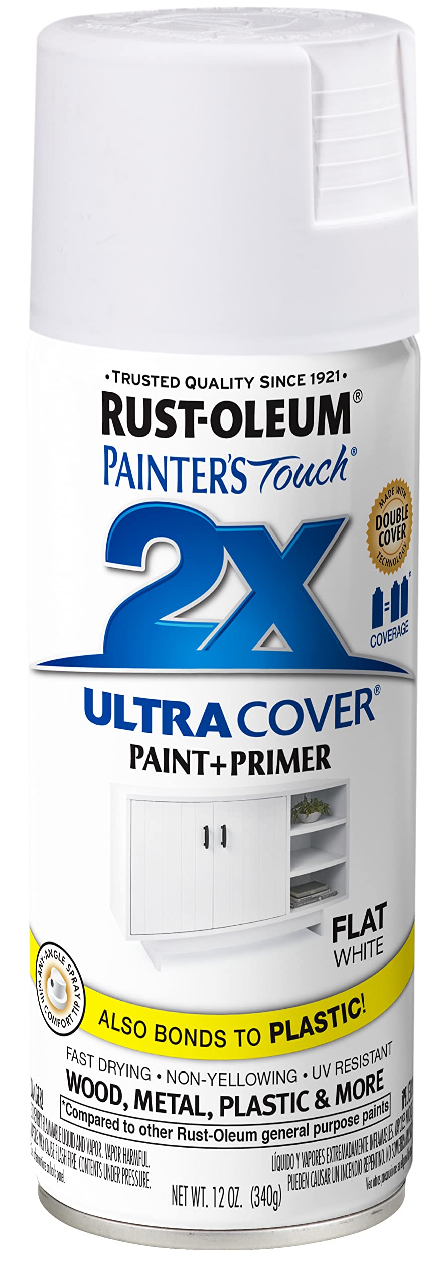 RustOleum 249126 Matte Painters Touch 2X Ultra Cover, 12 Ounce (Pack of 1), Flat White