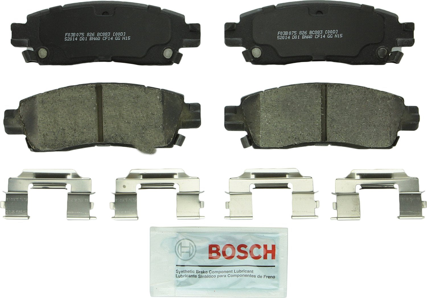 BOSCH BC883 QuietCast Premium Ceramic Disc Brake Pad Set - Compatible with Select Buick Enclave, Rainier; Cadillac XTS; Chevrole