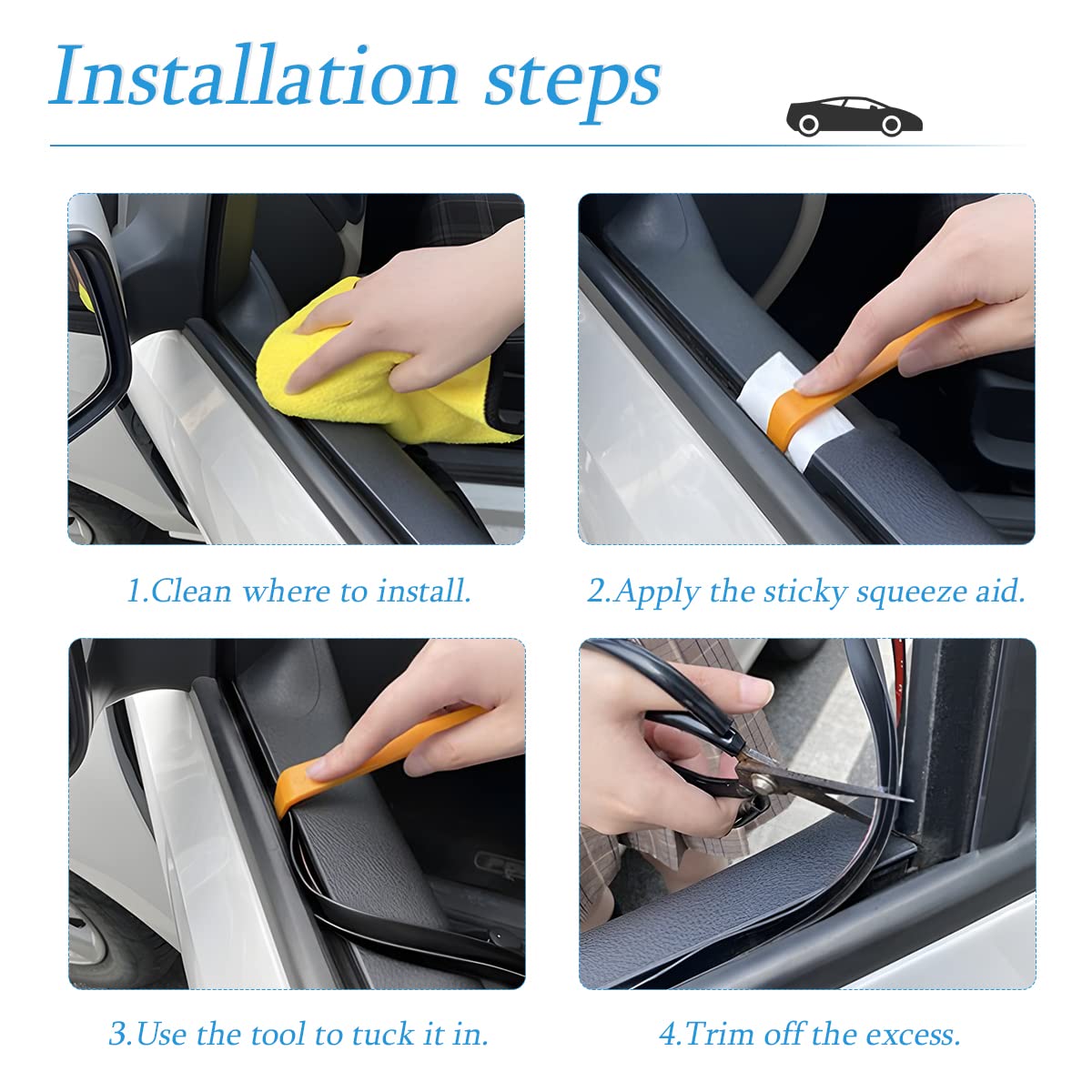 AUCELI Car Window Seal Strip, Windshield Weather Strip for Car, Automotive Waterproof Soundproof V-Shape Self Adhesive Trim Cove