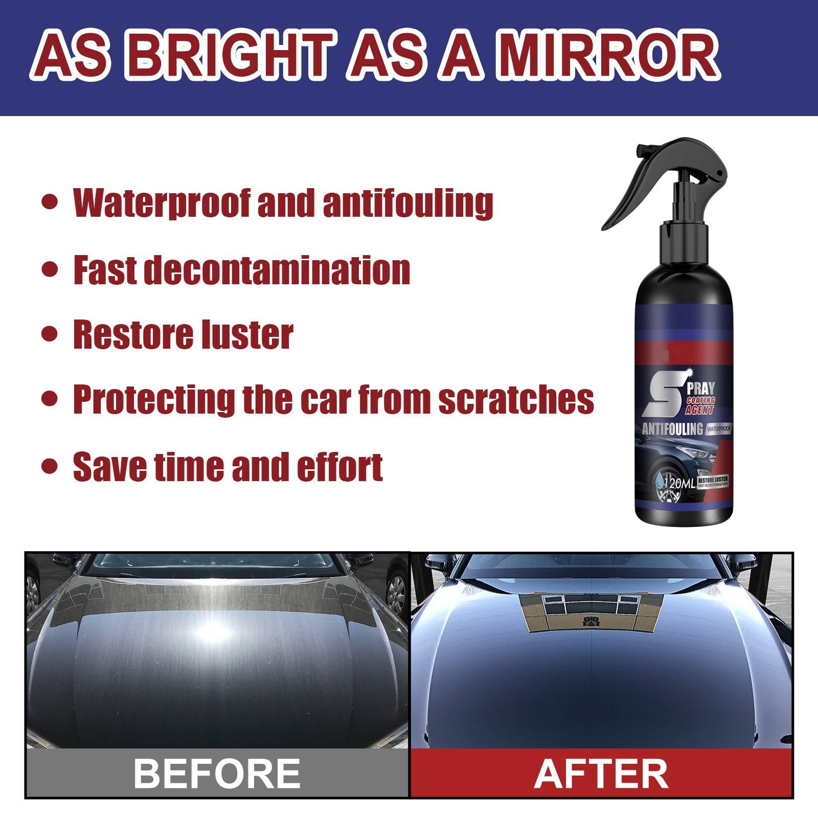 2PCS Spray coating agent Multi-functional Coating Renewal Agent, Car Coating Agent Spray,3 in 1 High Protection Quick Car Coatin