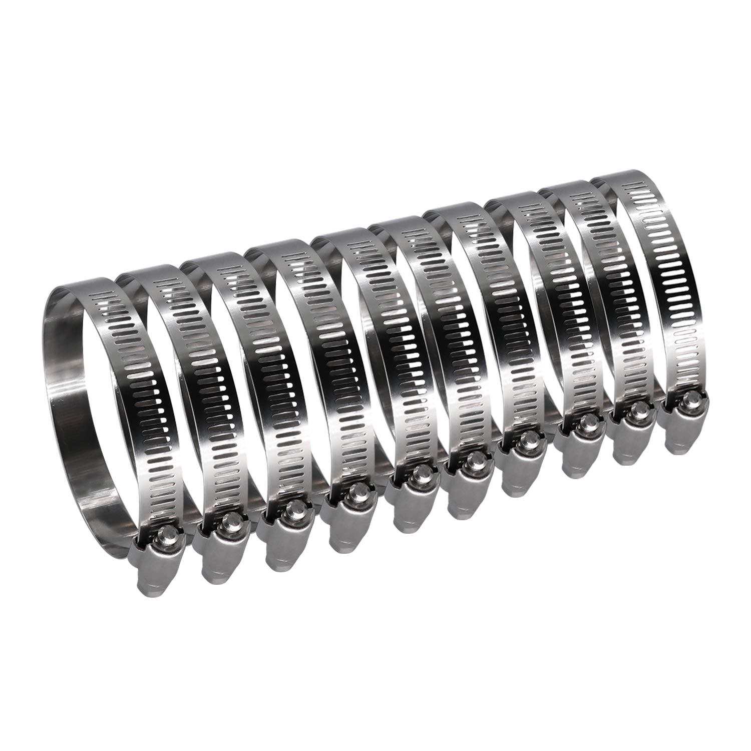 Roadformer 3'' Worm Gear Hose Clamp - Sae 48 Size, Full Stainless Steel With 1/2'' Band Width, Working Range 65Mm - 89Mm Hose Cl