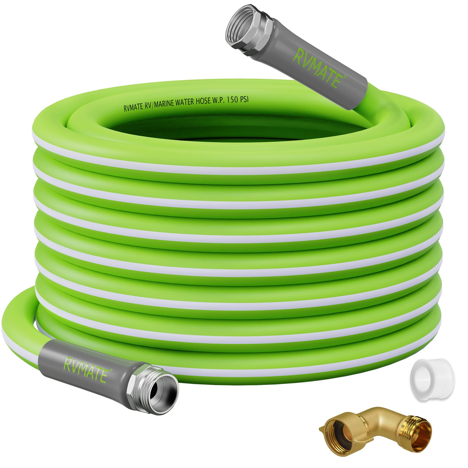 RVMATE RV Water Hose 75FT, 5/8    Inner Diameter Drinking Water Hose Lead-ree, No Leaking Garden Hose For RV/Trailer/Camping, RV
