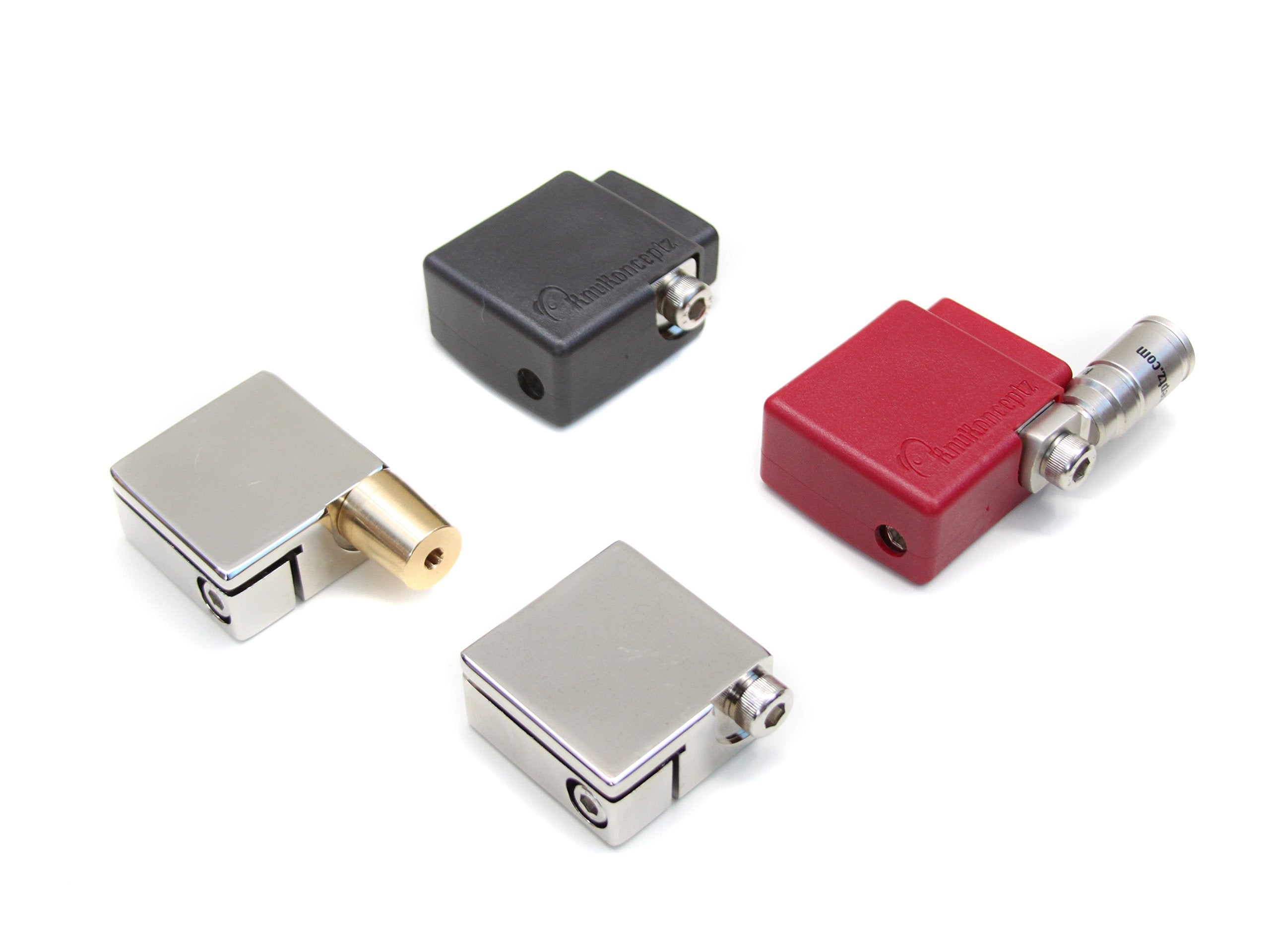 KnuKonceptz Ultimate Battery Terminal Pair, Brass, Silver, Model UBT-840PNOEM, 2.625" x 2.0" x 1.125" with OEM