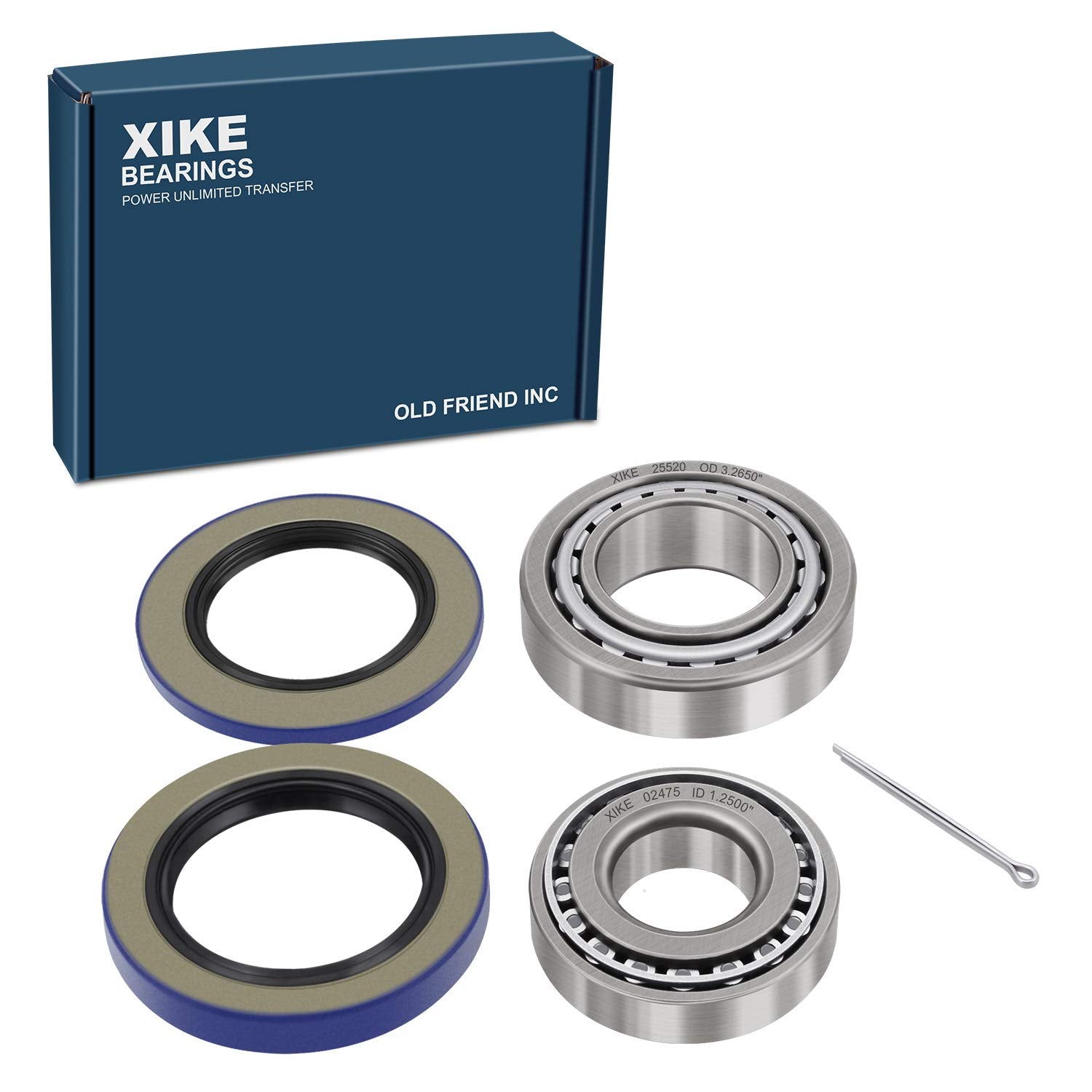 XiKe 1 Set Fits 8,000 lb Axles Trailer Wheel Hub Kit, Include 25580/25520 & 02475/02420 Bearings, 21333TB, 22333TB /10-10, 10-36